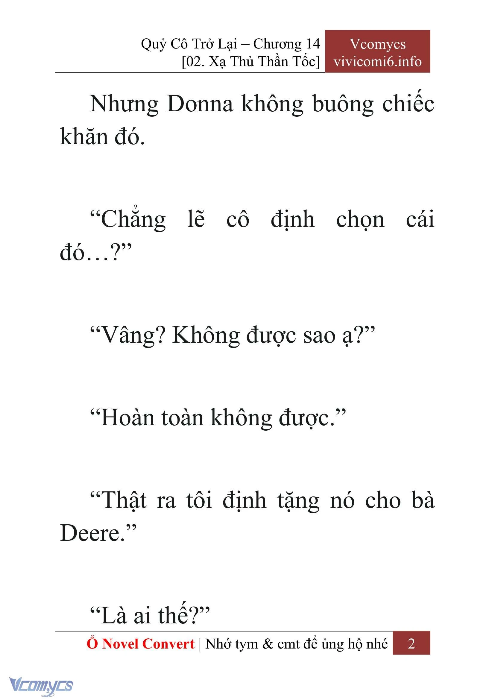 [Novel] Quý Cô Trở Lại Chapter  14 - 4