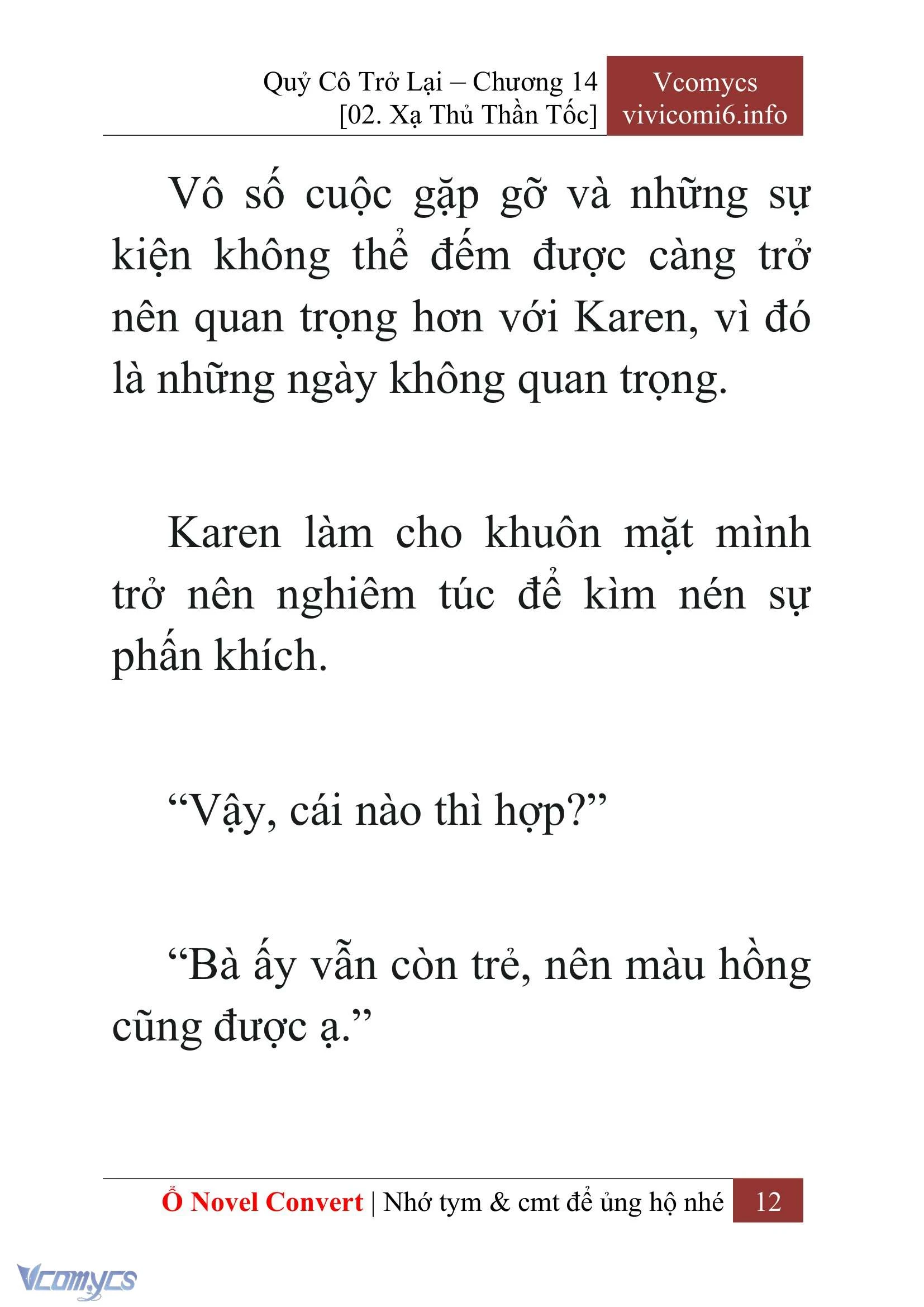 [Novel] Quý Cô Trở Lại Chapter  14 - 14