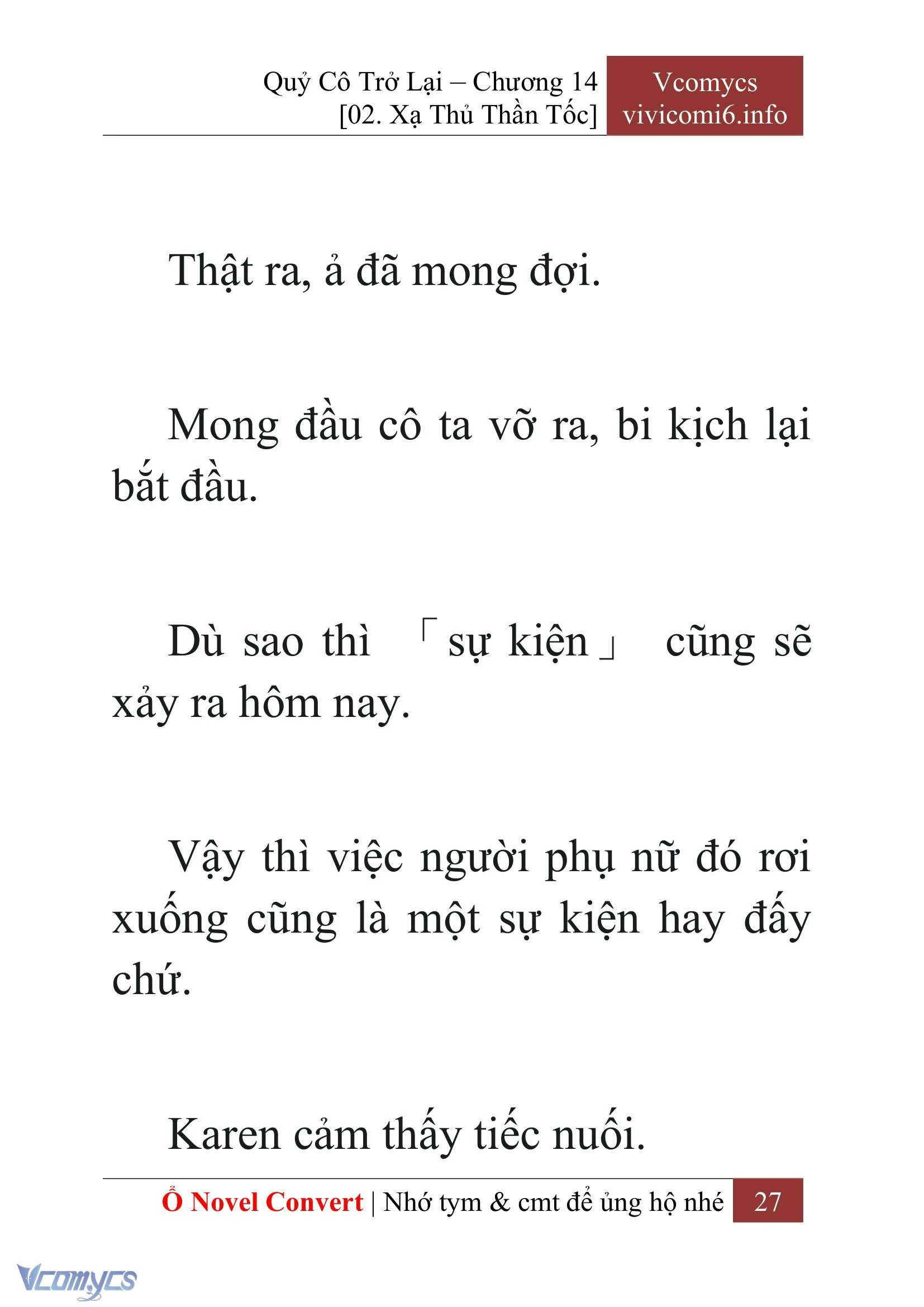 [Novel] Quý Cô Trở Lại Chapter  14 - 29