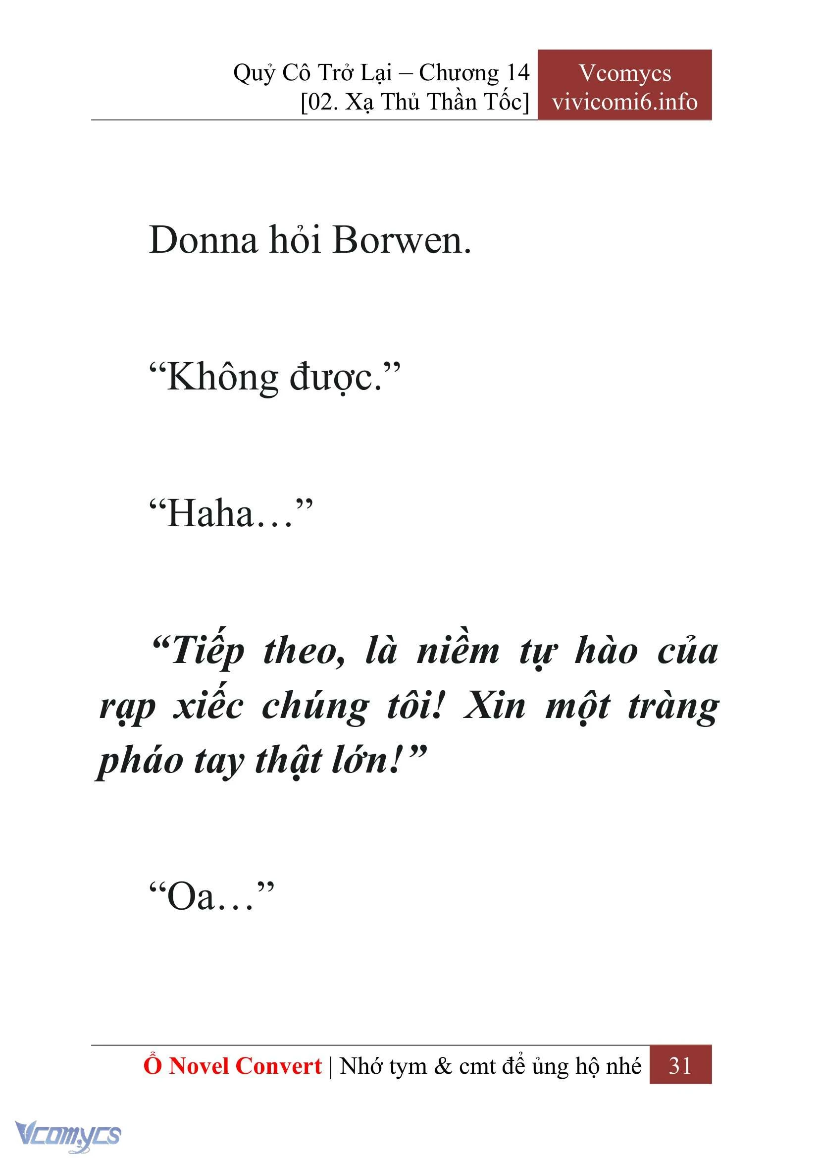 [Novel] Quý Cô Trở Lại Chapter  14 - 33