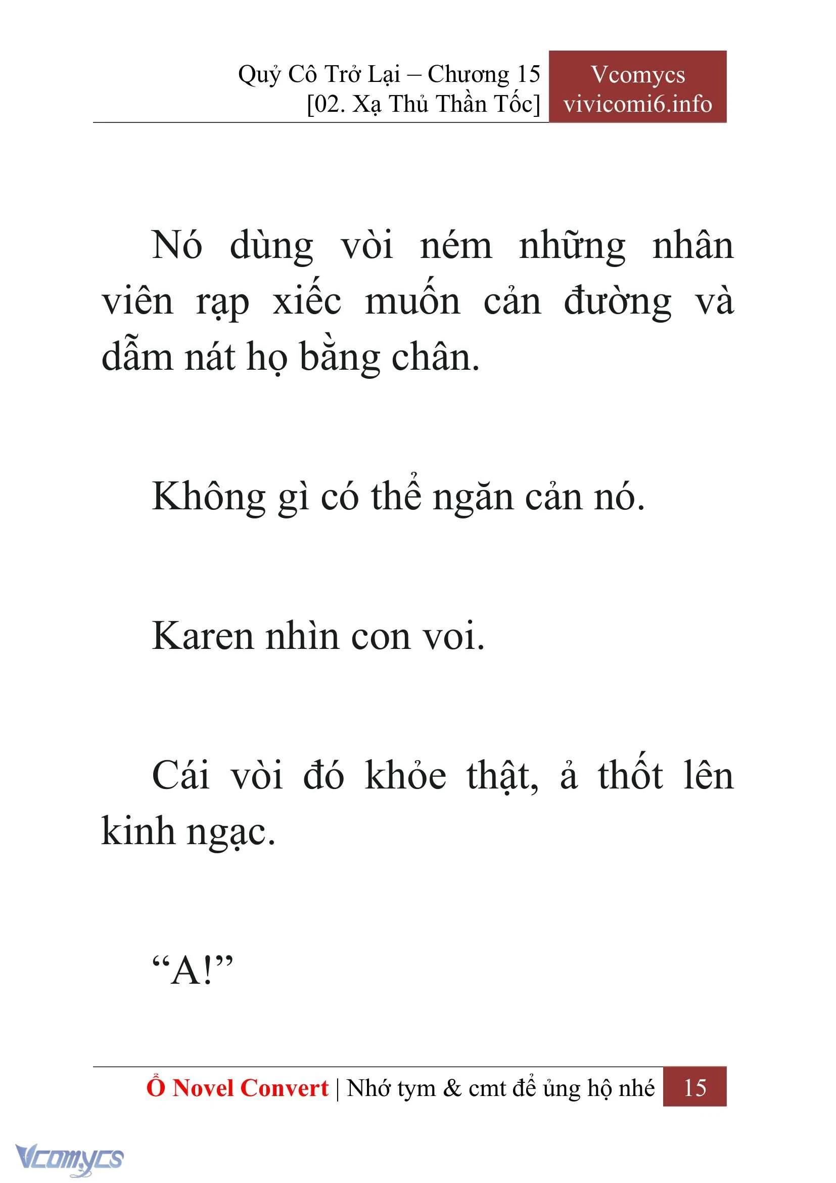 [Novel] Quý Cô Trở Lại Chapter  15 - 17