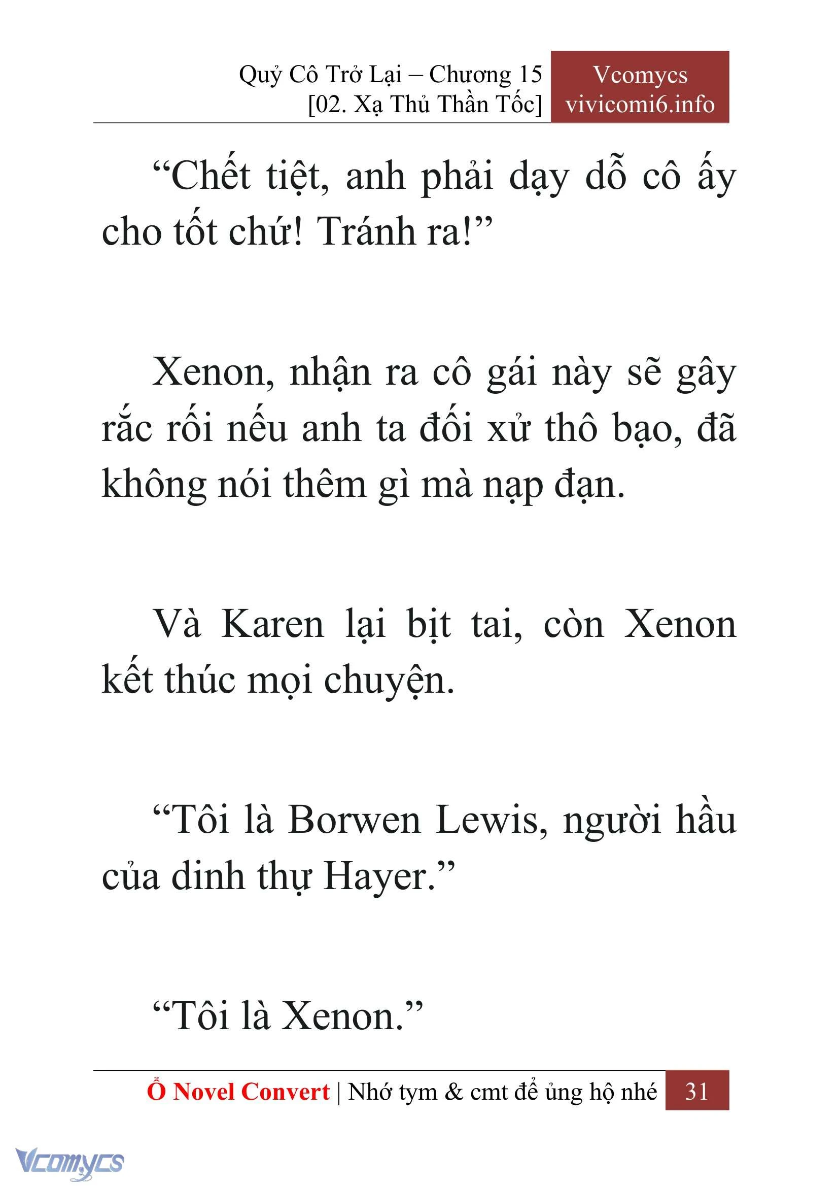 [Novel] Quý Cô Trở Lại Chapter  15 - 33