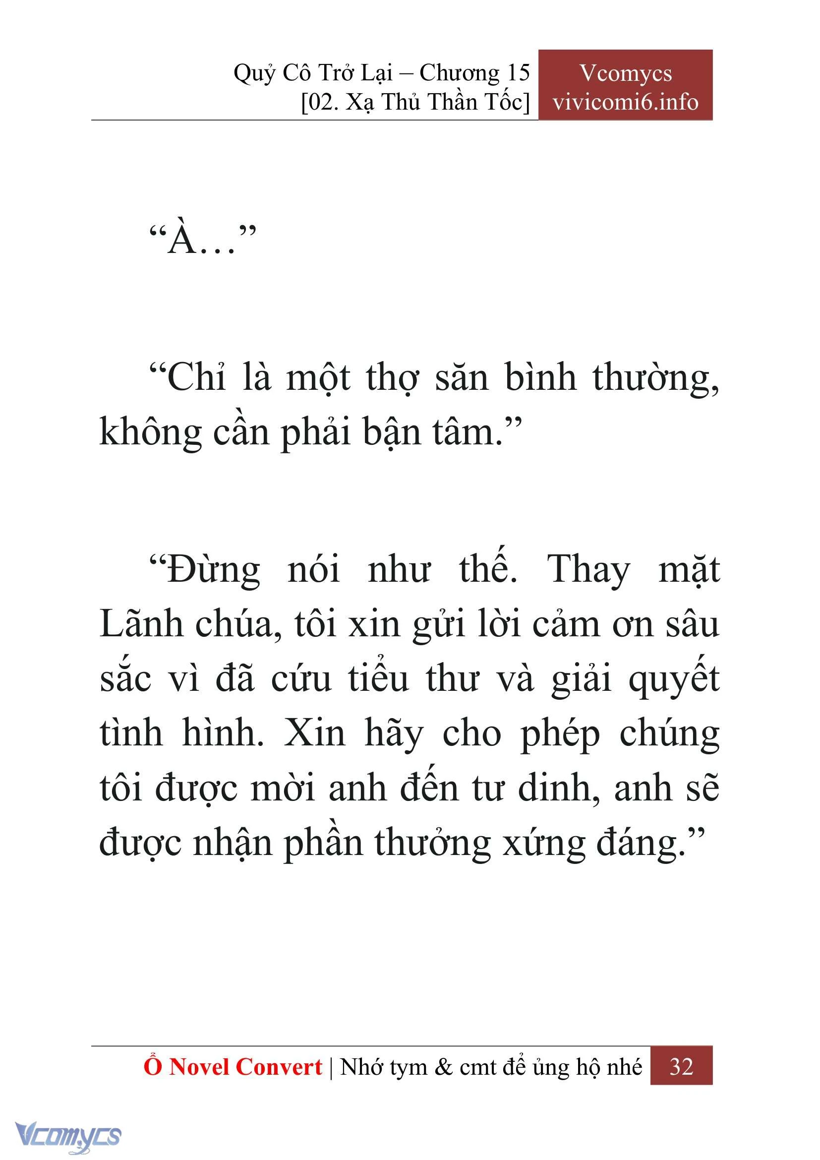 [Novel] Quý Cô Trở Lại Chapter  15 - 34