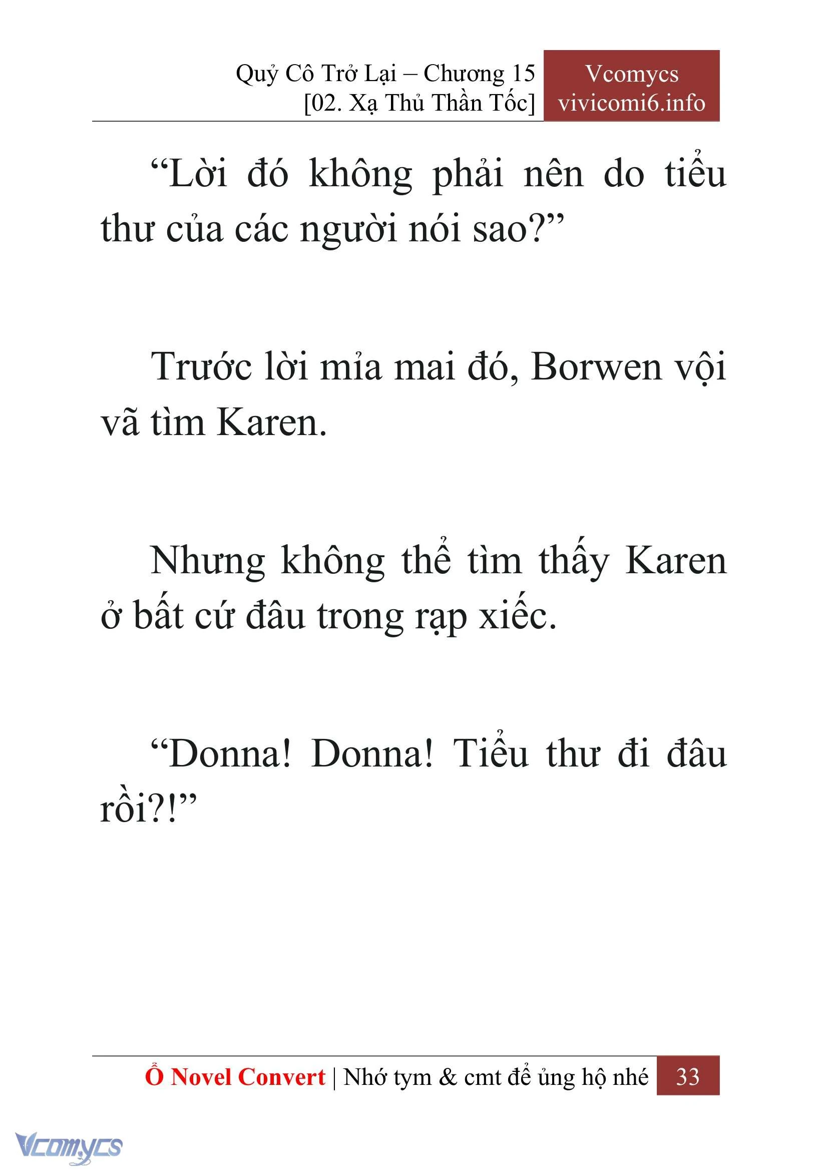 [Novel] Quý Cô Trở Lại Chapter  15 - 35