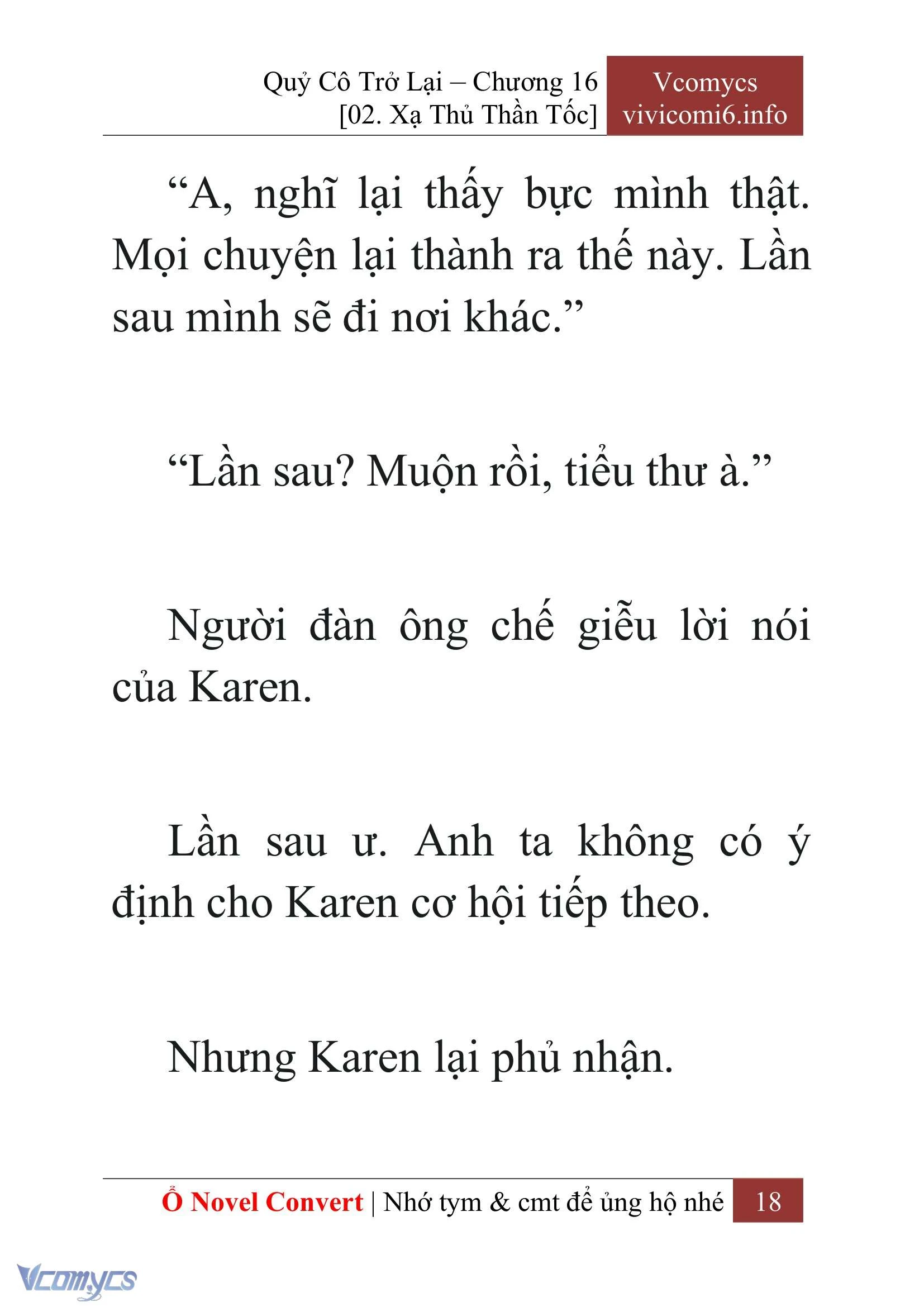 [Novel] Quý Cô Trở Lại Chapter  16 - 20