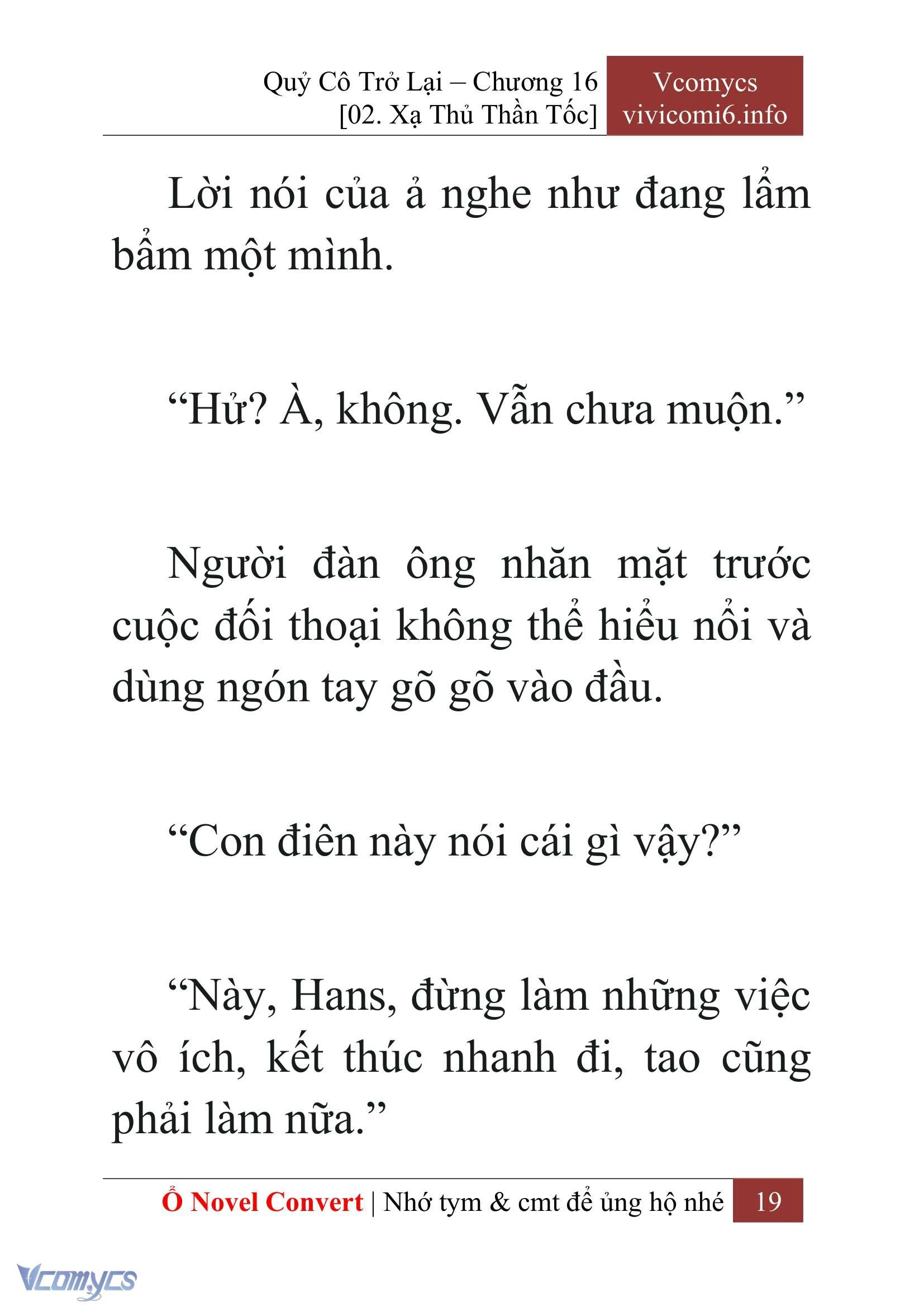 [Novel] Quý Cô Trở Lại Chapter  16 - 21
