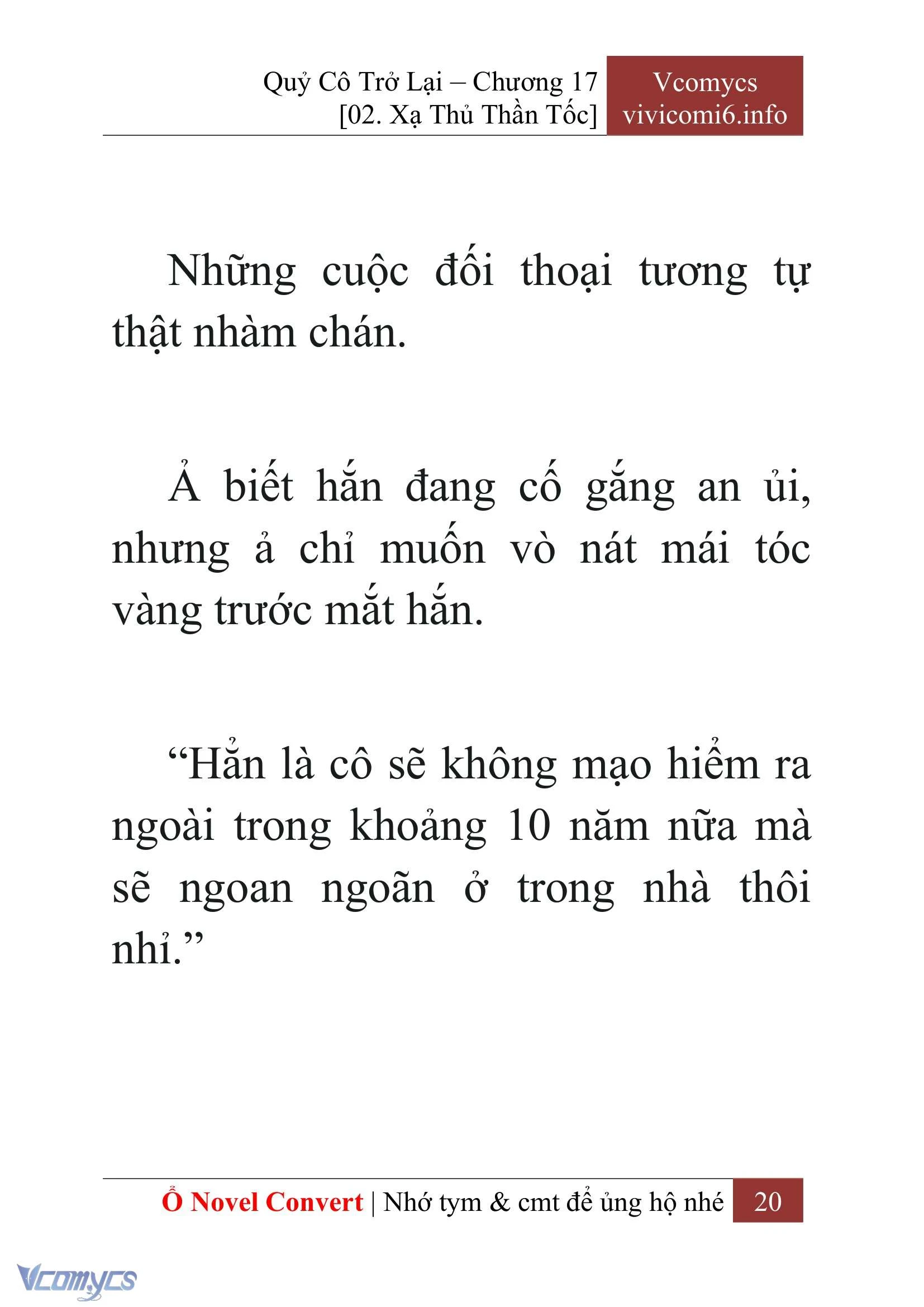[Novel] Quý Cô Trở Lại Chapter  17 - 22