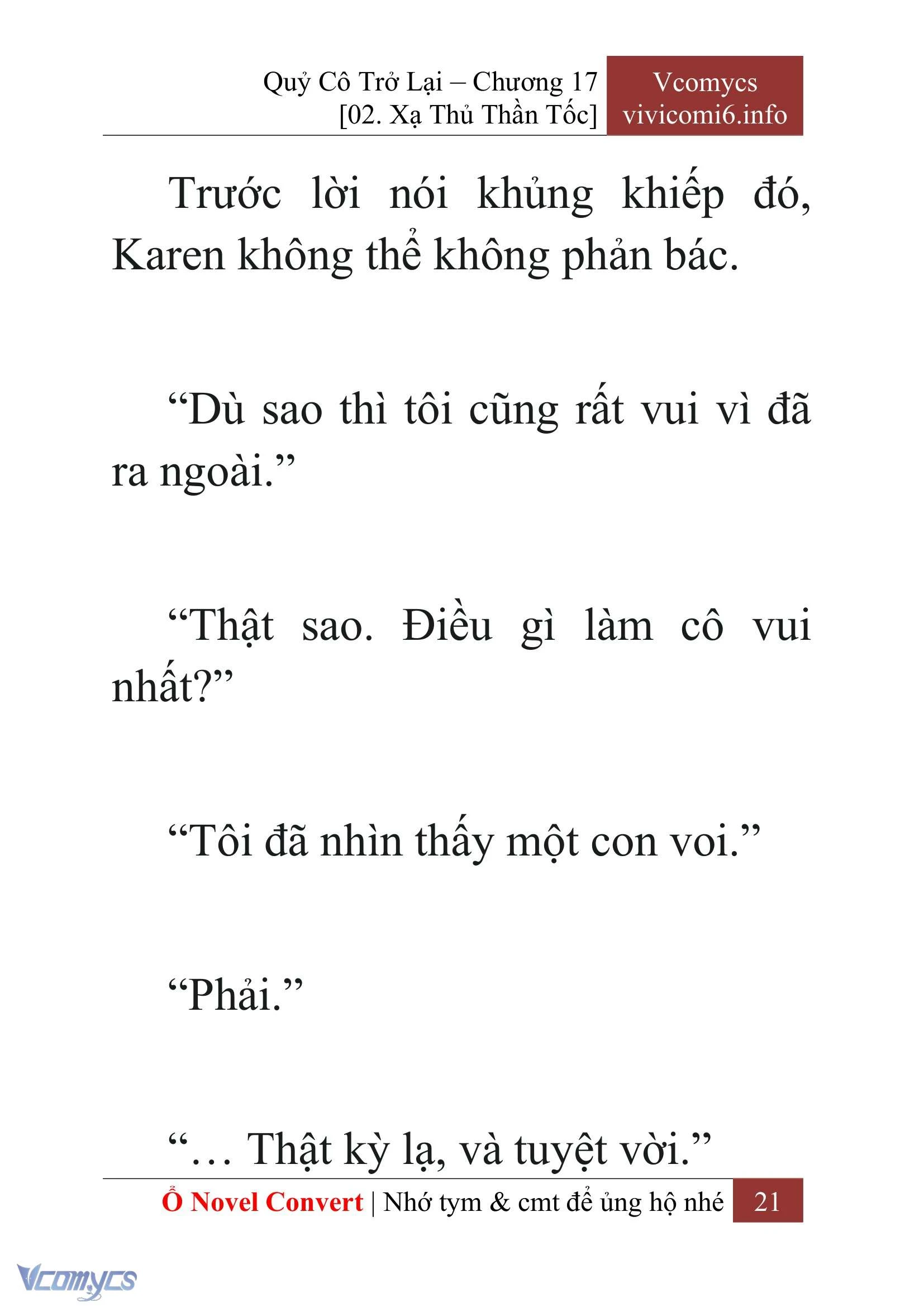 [Novel] Quý Cô Trở Lại Chapter  17 - 23