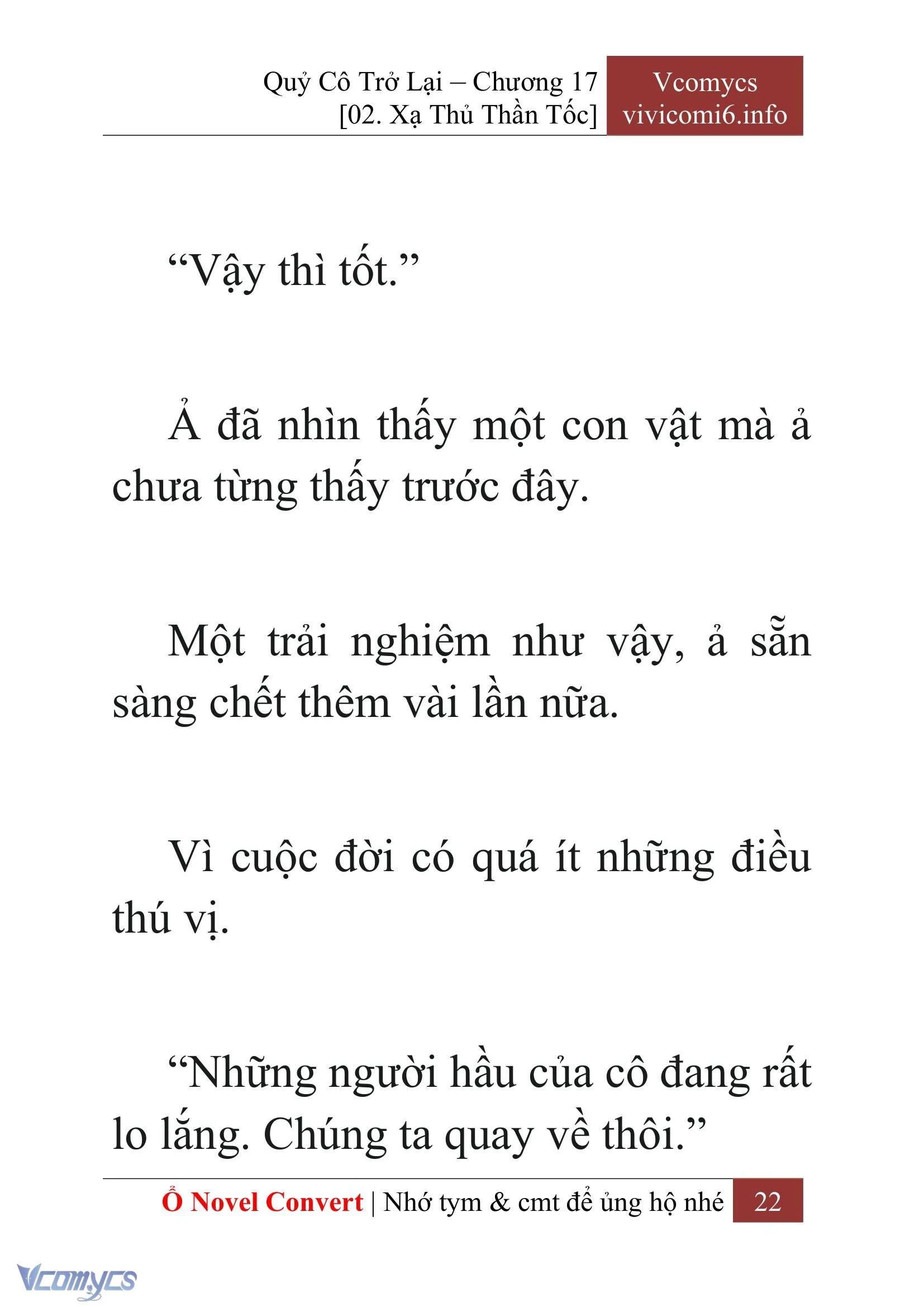 [Novel] Quý Cô Trở Lại Chapter  17 - 24