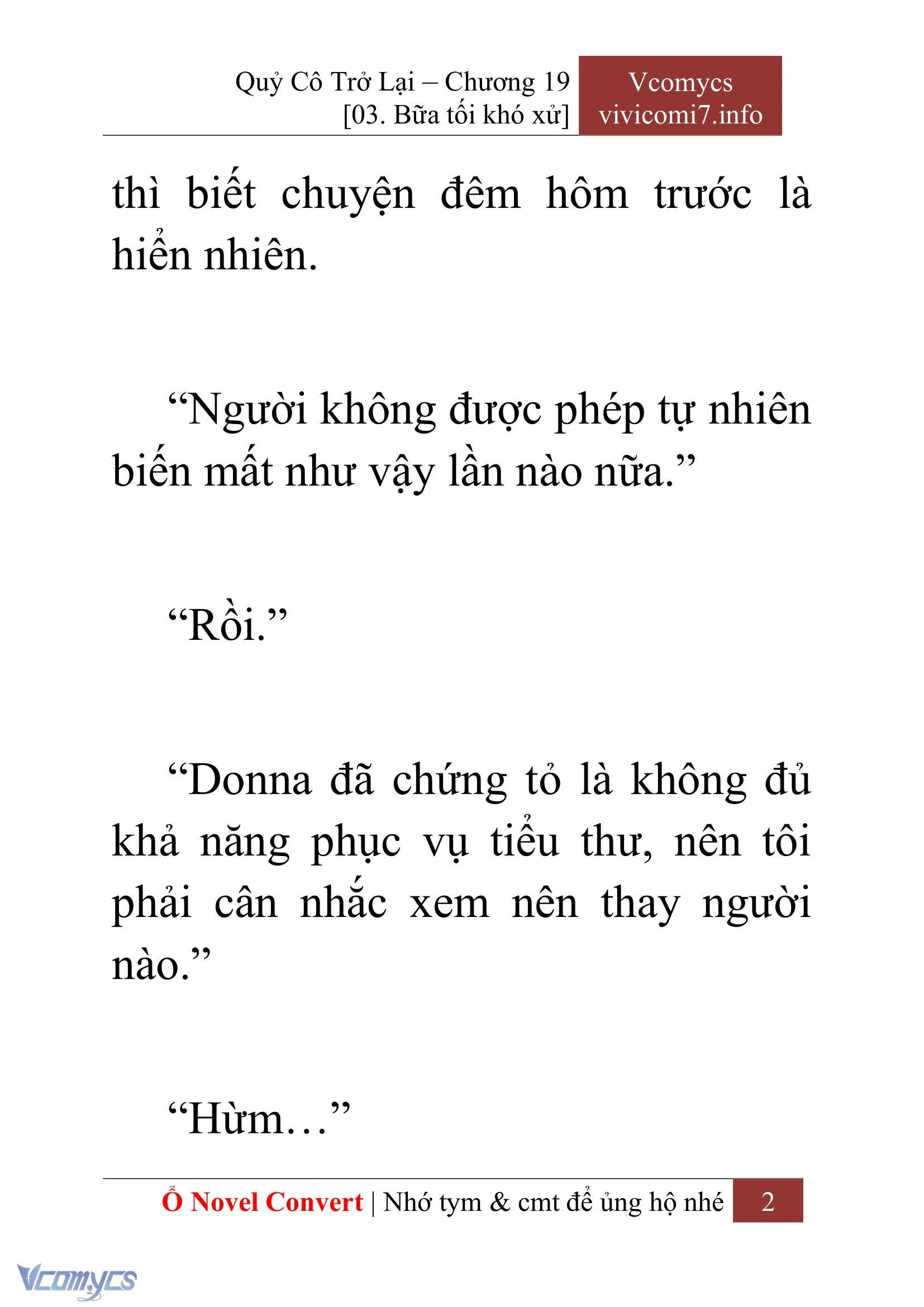 [Novel] Quý Cô Trở Lại Chapter  19 - 4
