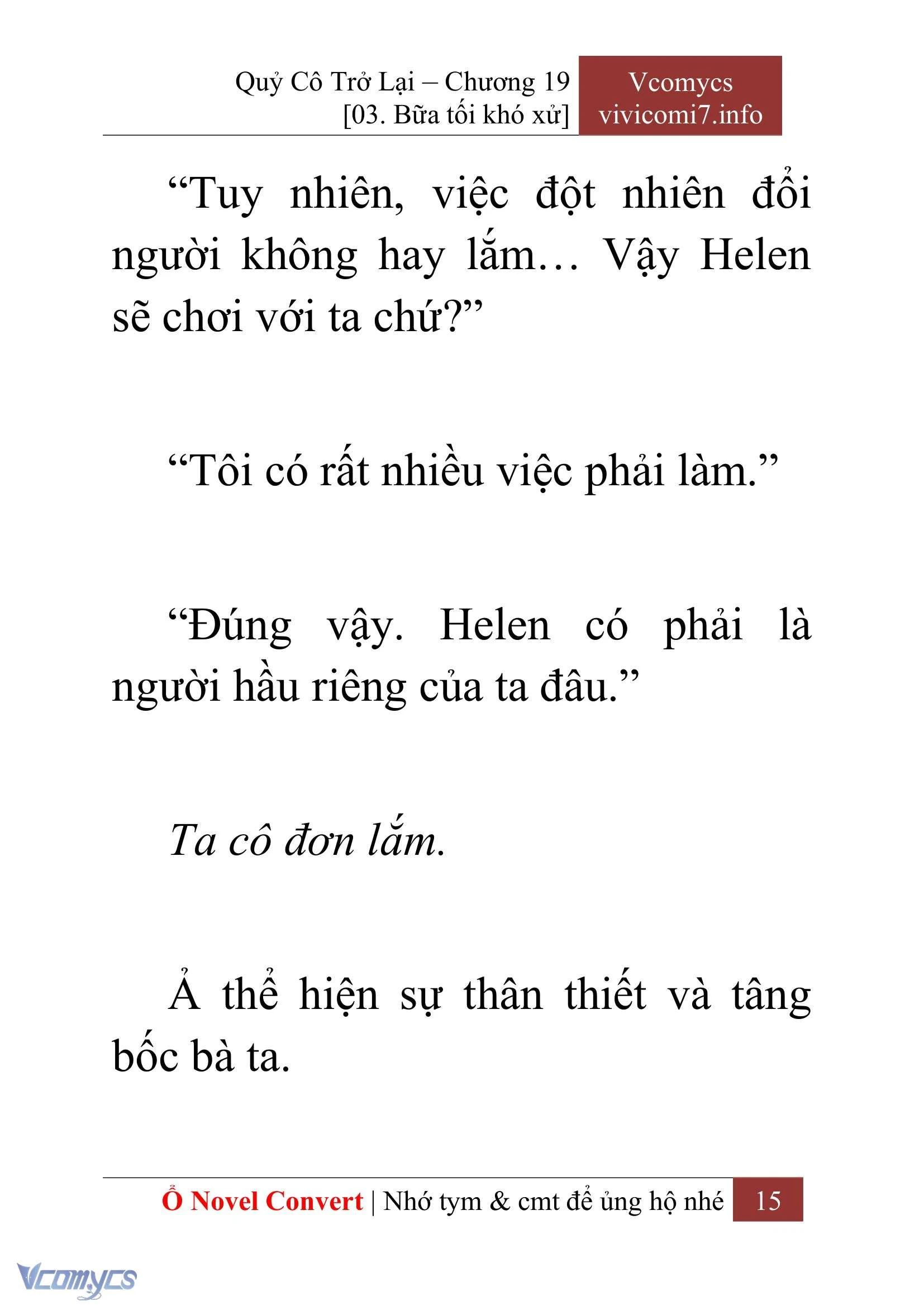 [Novel] Quý Cô Trở Lại Chapter  19 - 17