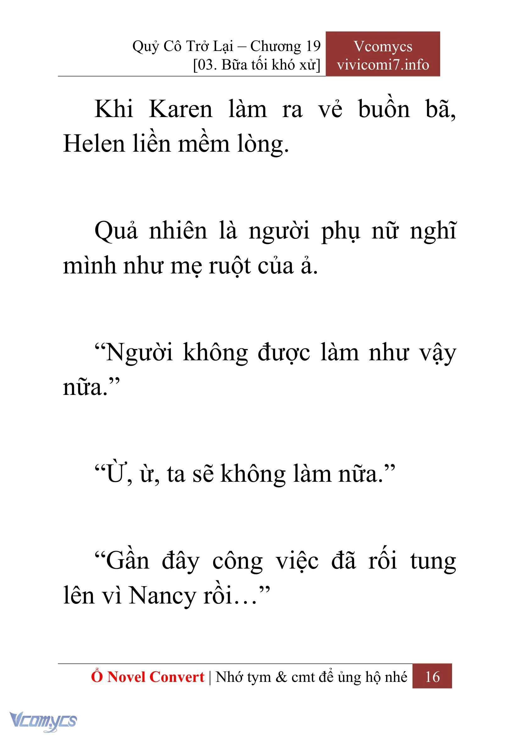 [Novel] Quý Cô Trở Lại Chapter  19 - 18