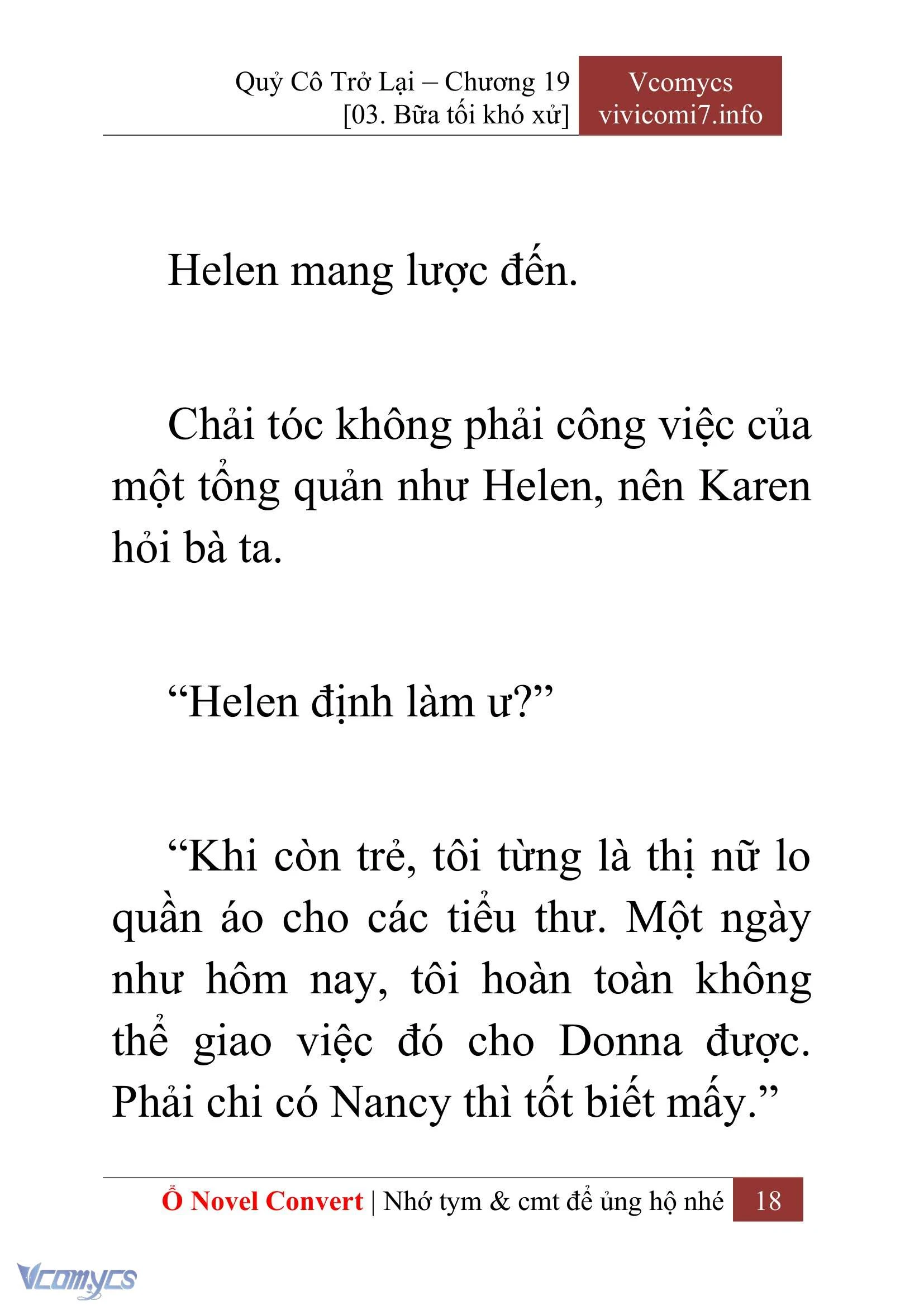 [Novel] Quý Cô Trở Lại Chapter  19 - 20