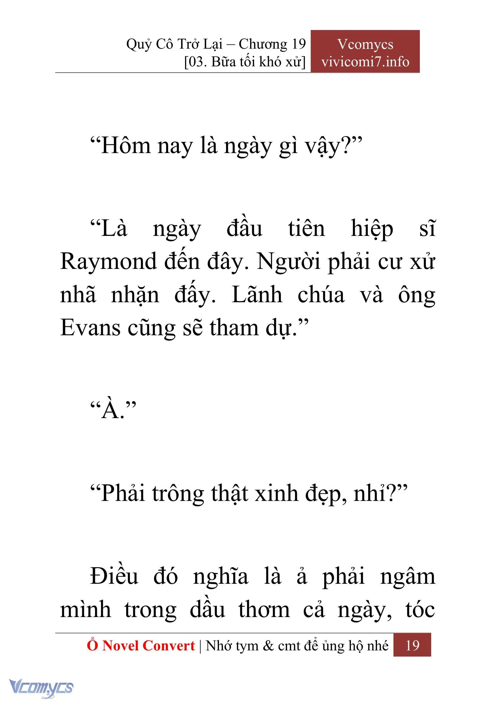 [Novel] Quý Cô Trở Lại Chapter  19 - 21