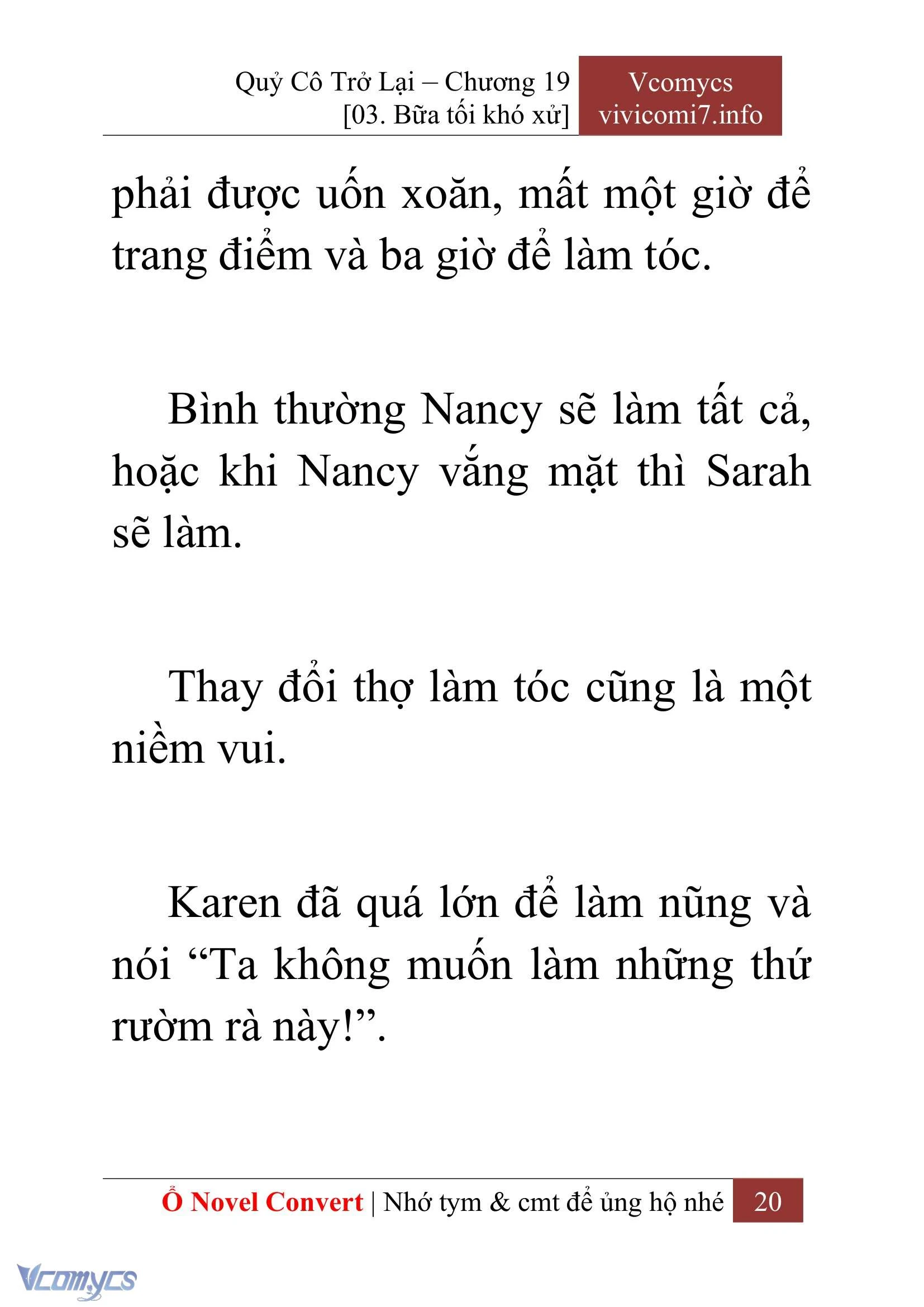 [Novel] Quý Cô Trở Lại Chapter  19 - 22