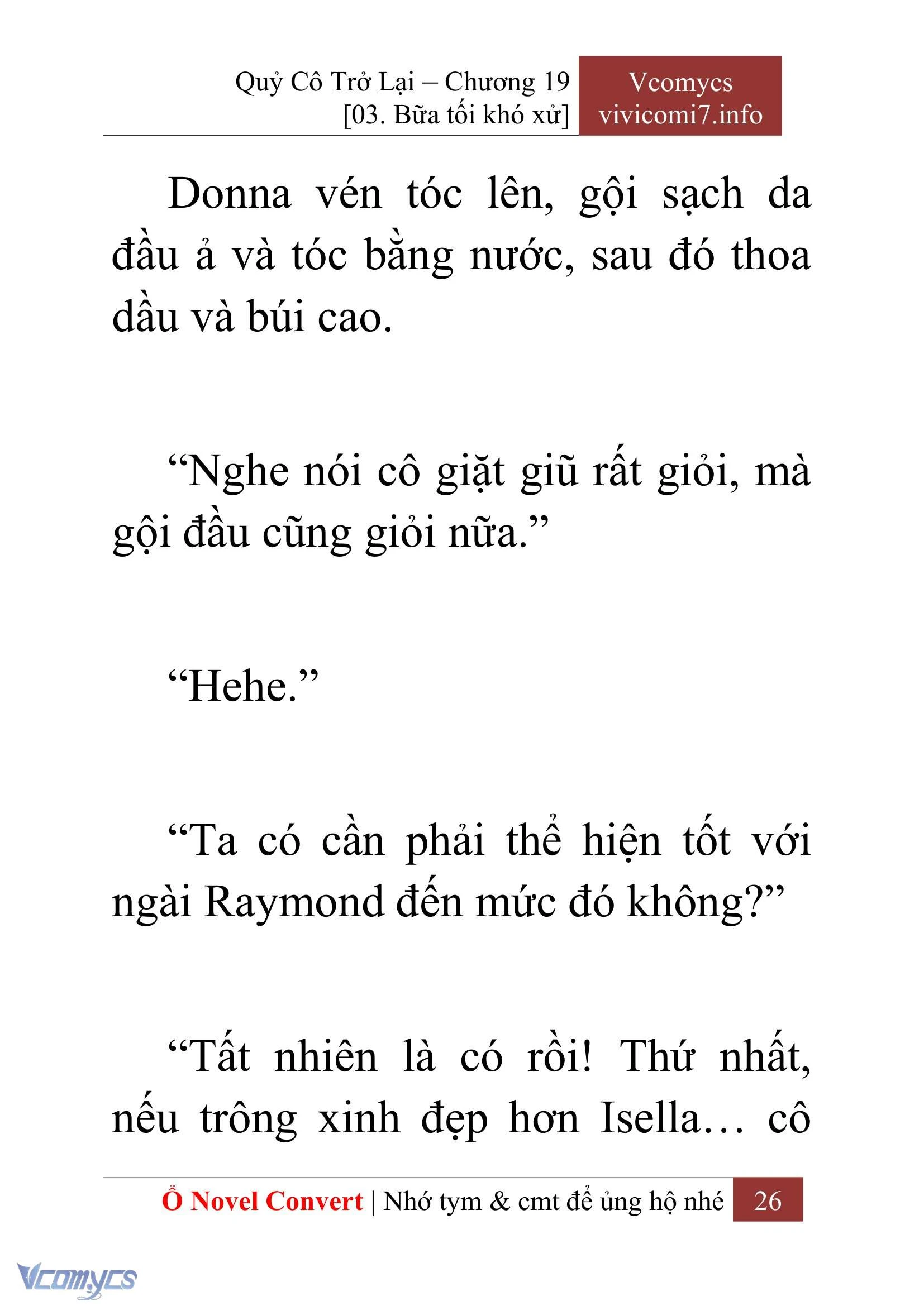 [Novel] Quý Cô Trở Lại Chapter  19 - 28