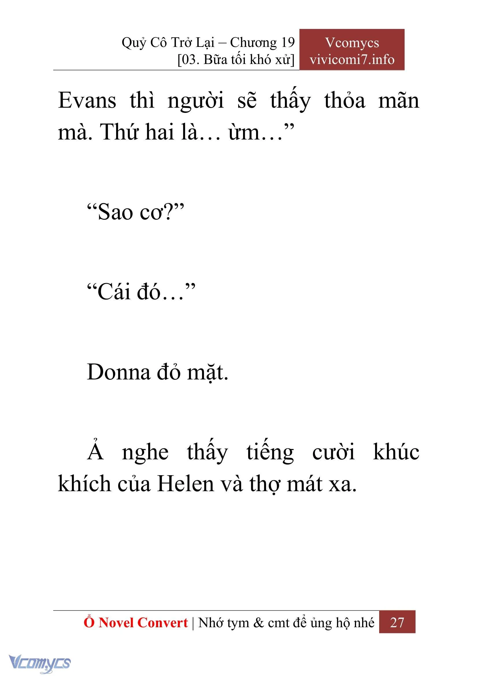 [Novel] Quý Cô Trở Lại Chapter  19 - 29