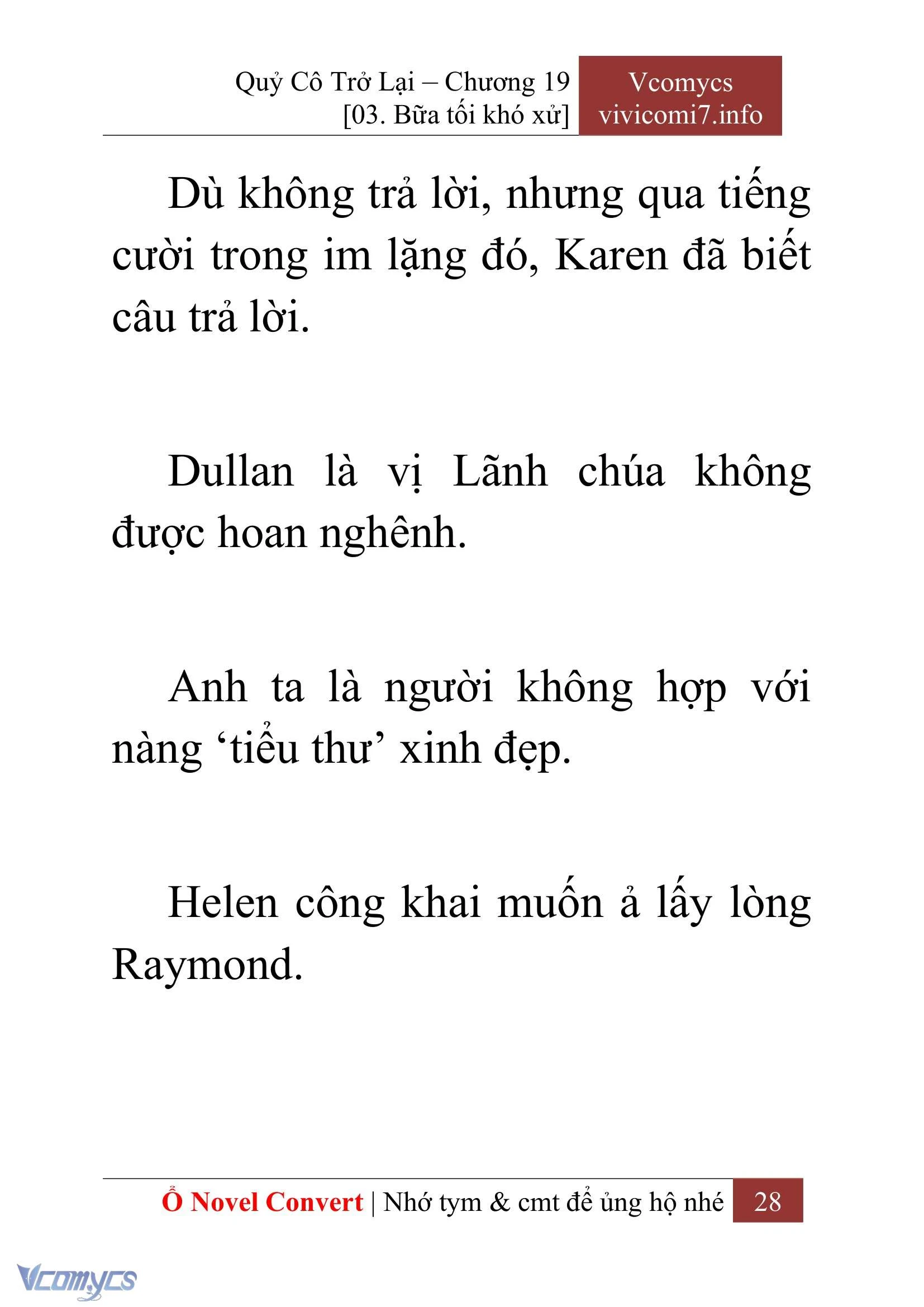 [Novel] Quý Cô Trở Lại Chapter  19 - 30