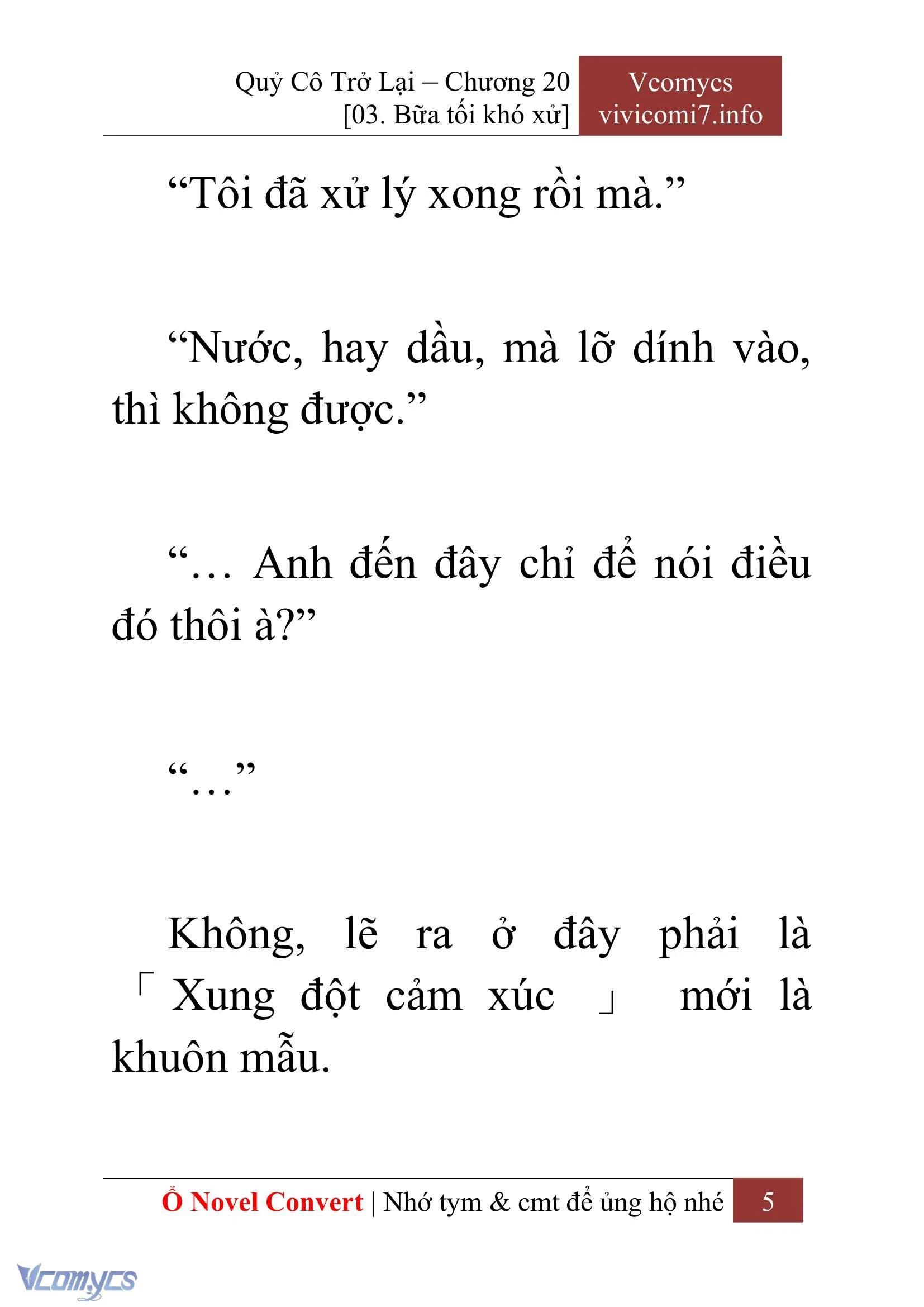 [Novel] Quý Cô Trở Lại Chapter  20 - 7