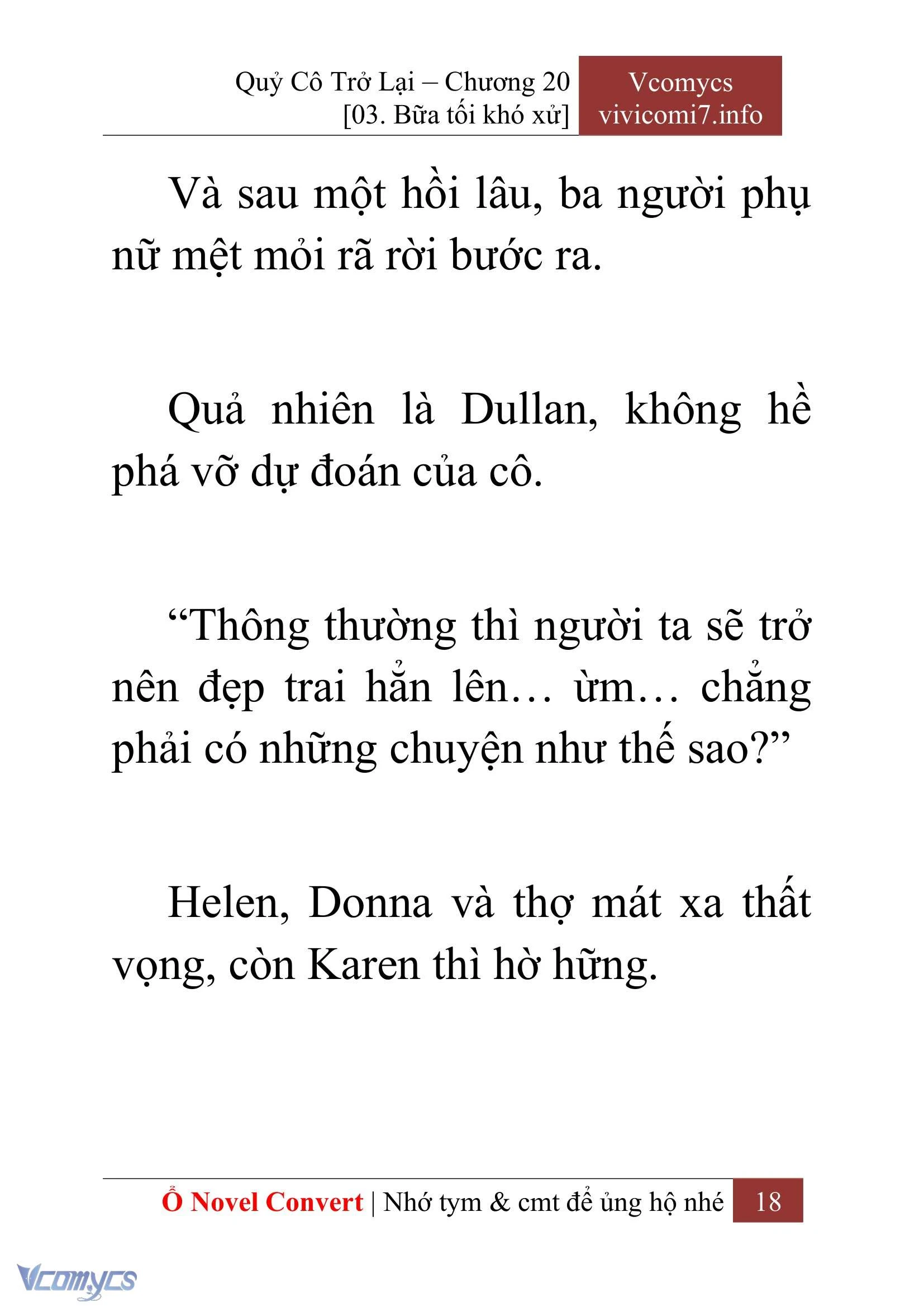 [Novel] Quý Cô Trở Lại Chapter  20 - 20