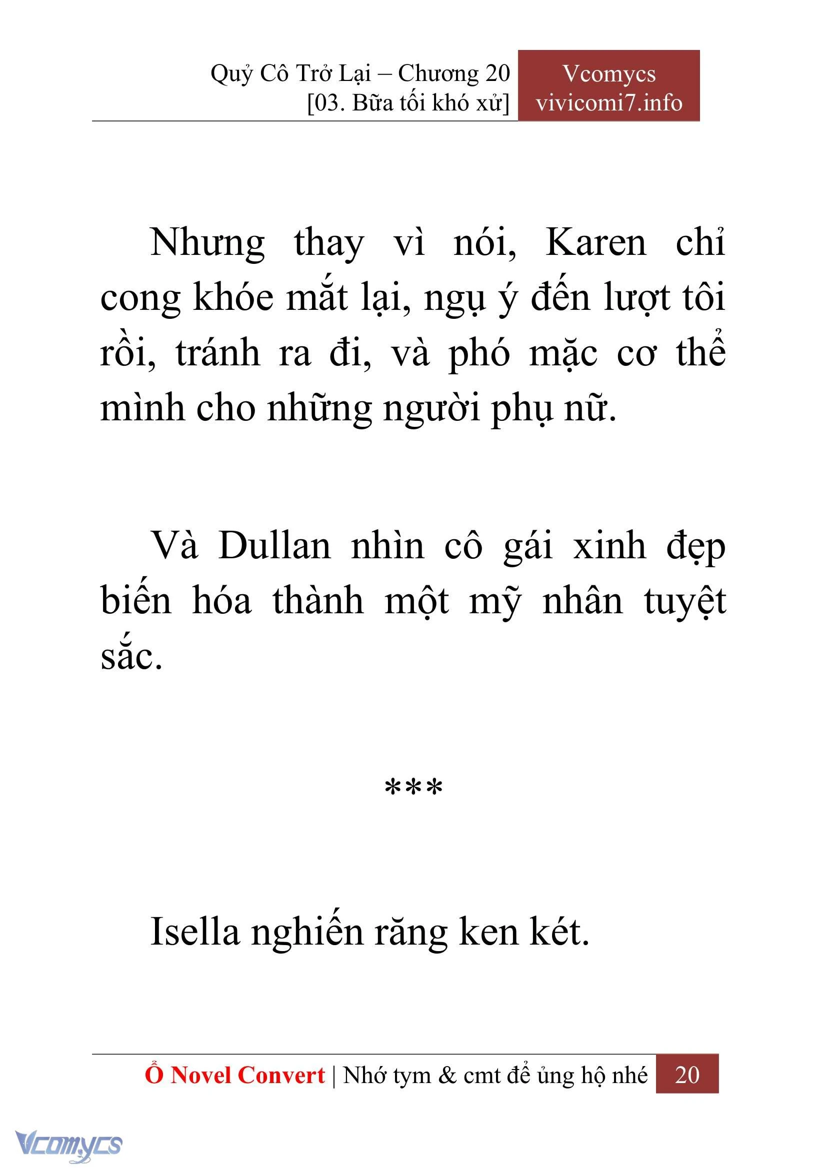 [Novel] Quý Cô Trở Lại Chapter  20 - 22
