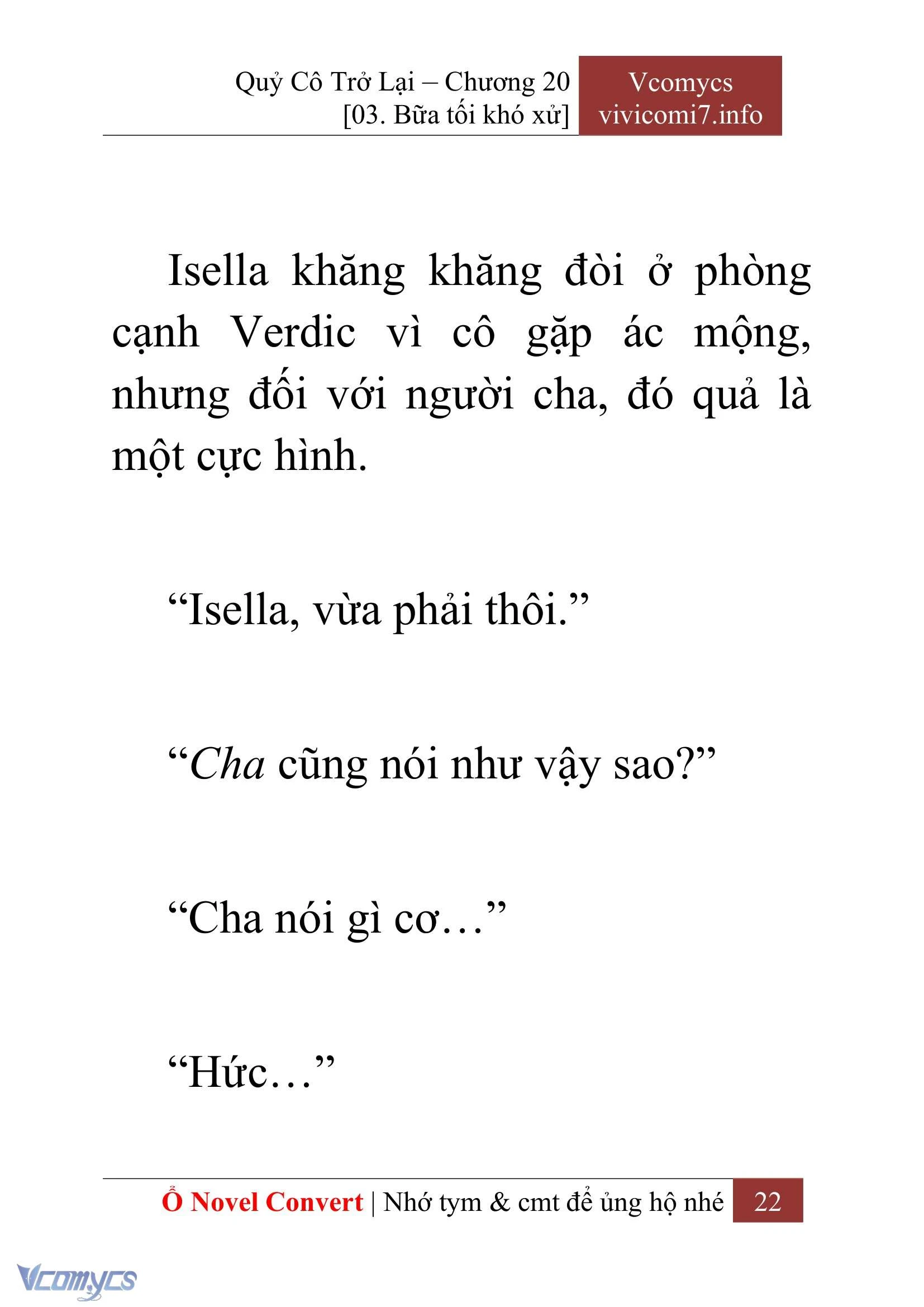 [Novel] Quý Cô Trở Lại Chapter  20 - 24
