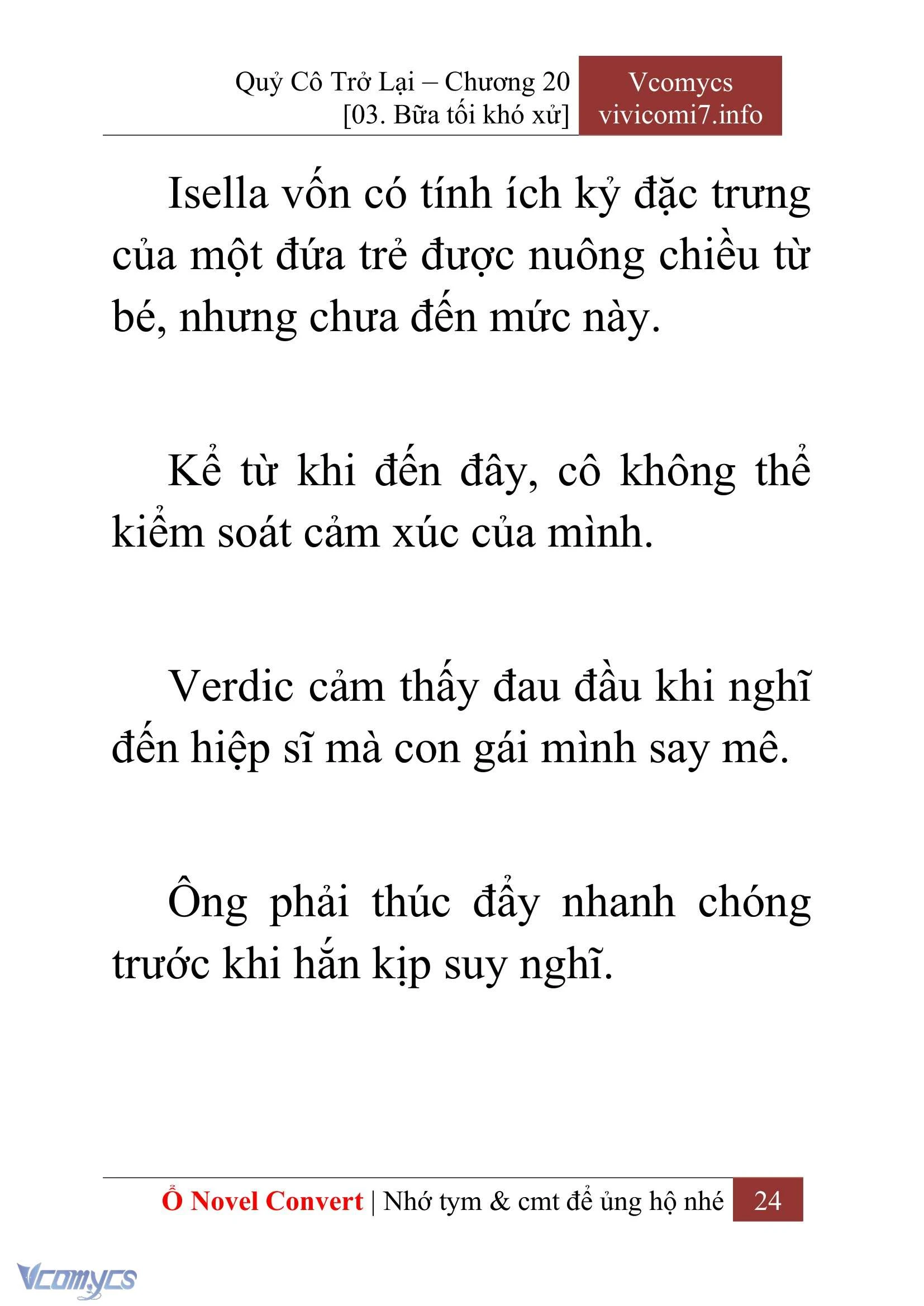 [Novel] Quý Cô Trở Lại Chapter  20 - 26