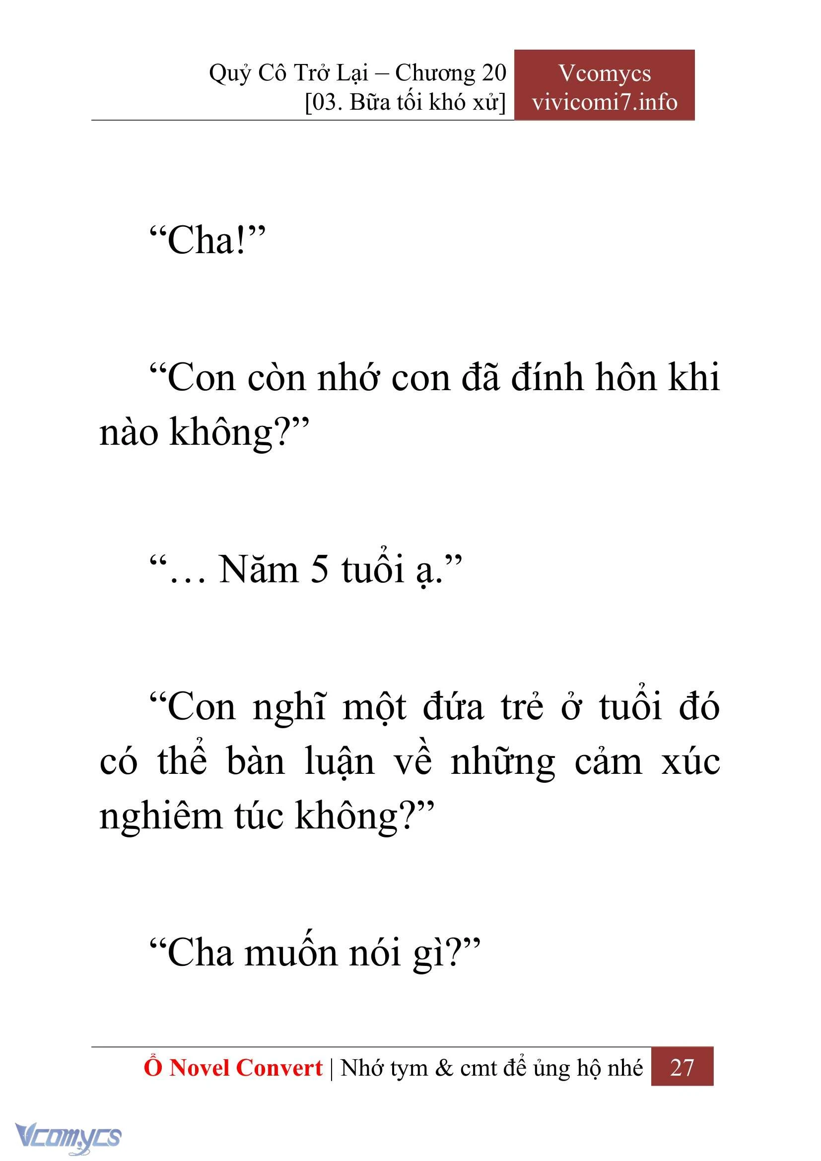 [Novel] Quý Cô Trở Lại Chapter  20 - 29