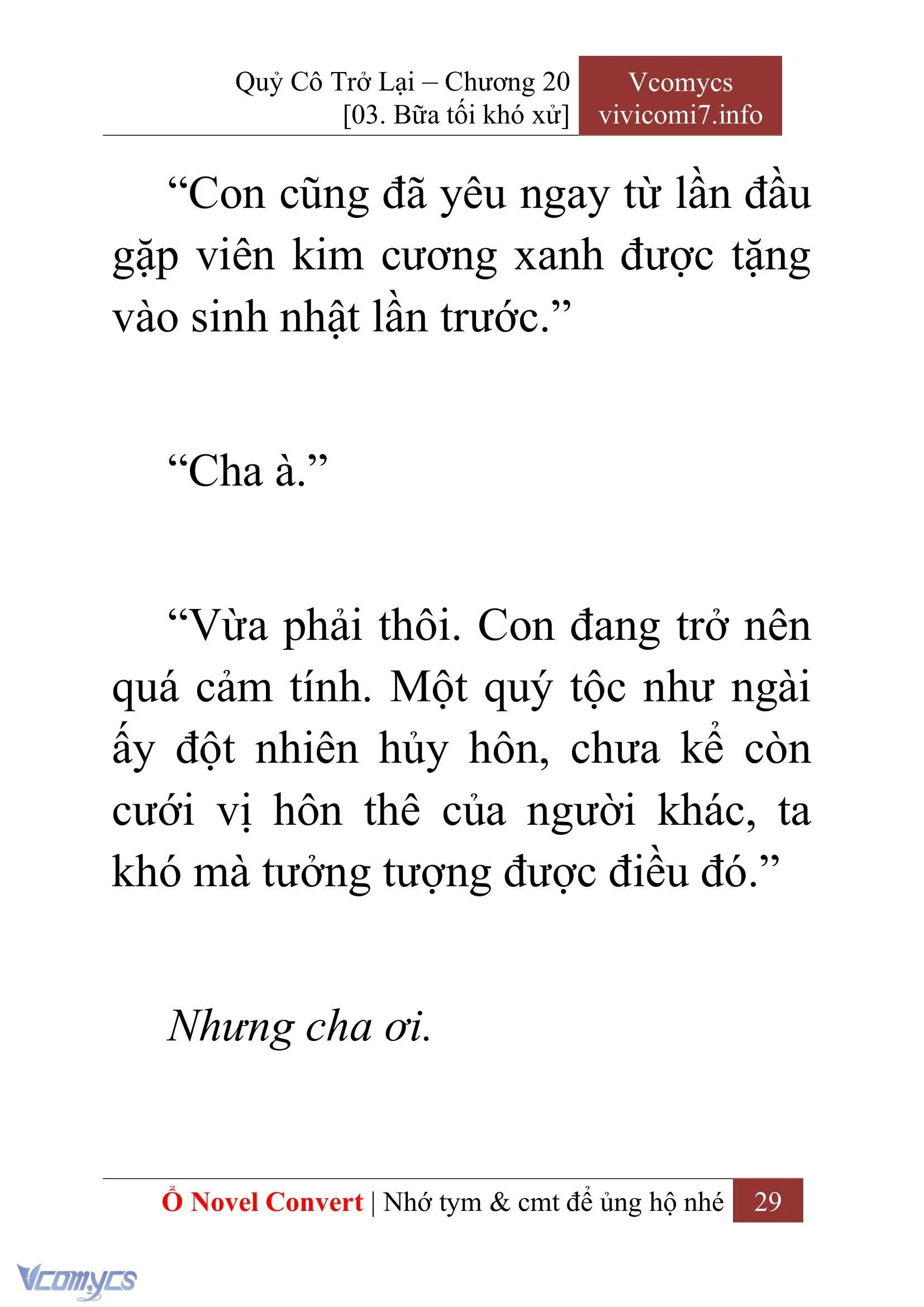 [Novel] Quý Cô Trở Lại Chapter  20 - 31