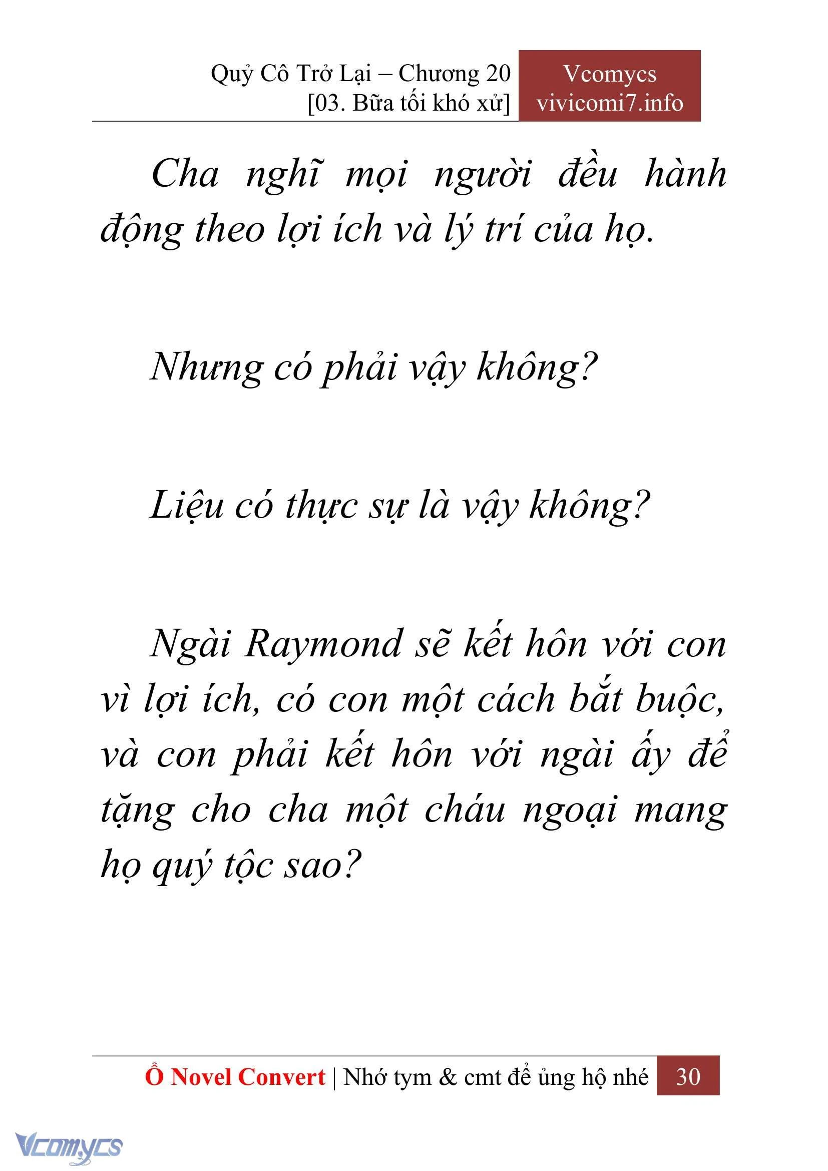 [Novel] Quý Cô Trở Lại Chapter  20 - 32