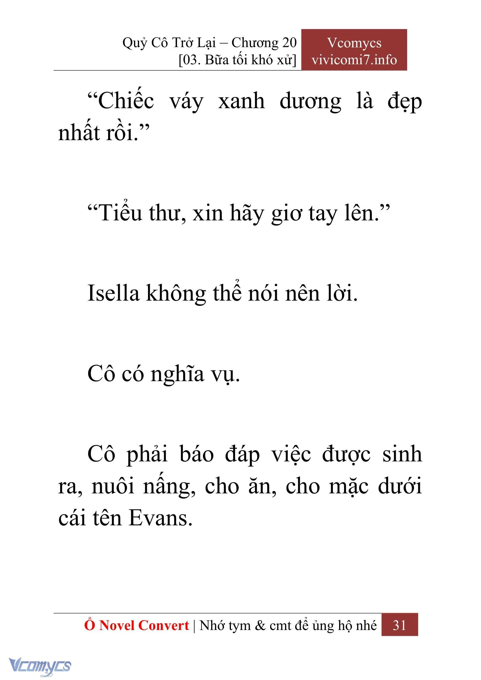 [Novel] Quý Cô Trở Lại Chapter  20 - 33