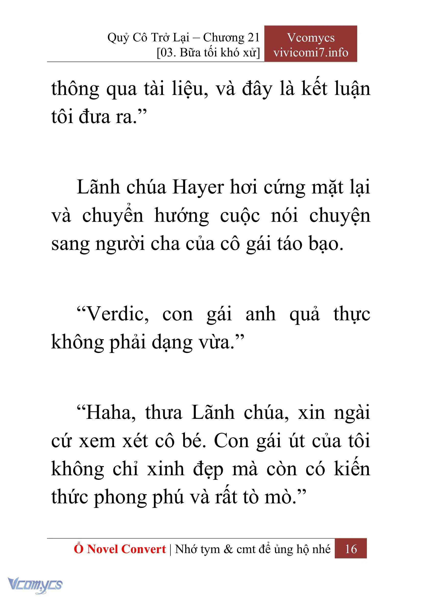 [Novel] Quý Cô Trở Lại Chapter  21 - 18