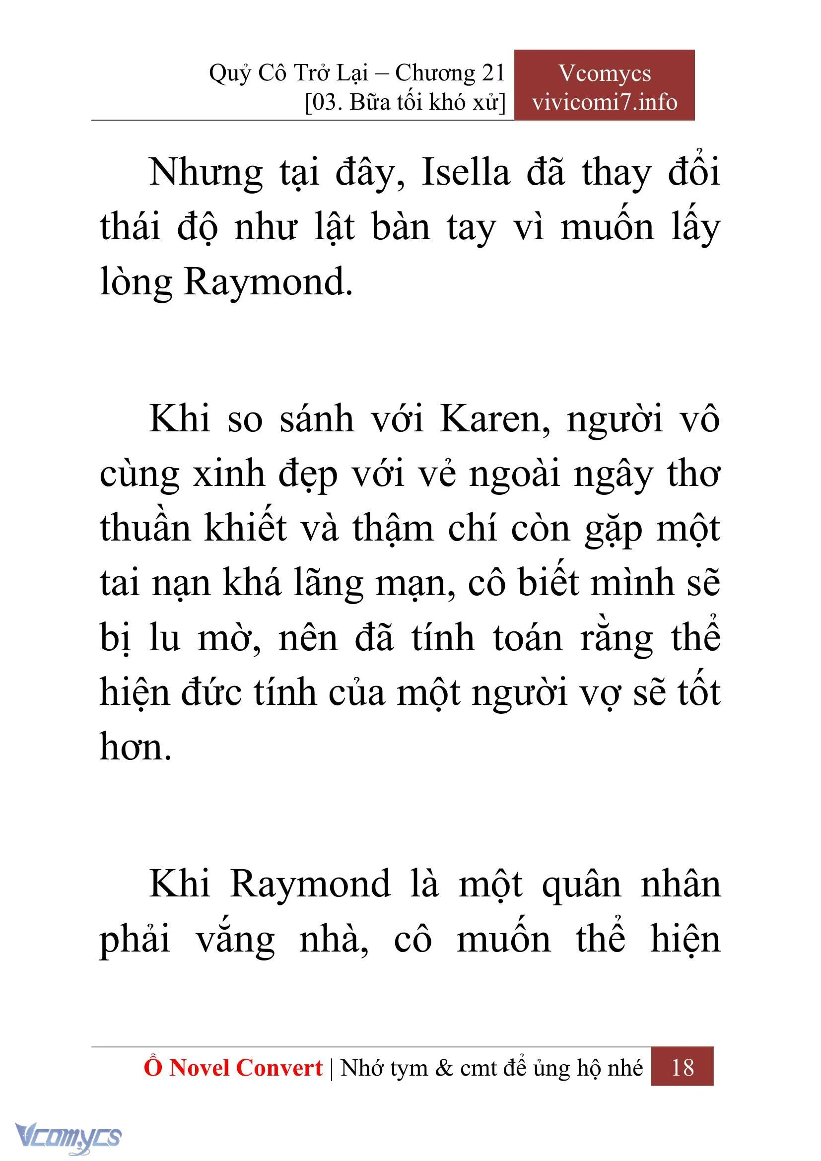 [Novel] Quý Cô Trở Lại Chapter  21 - 20