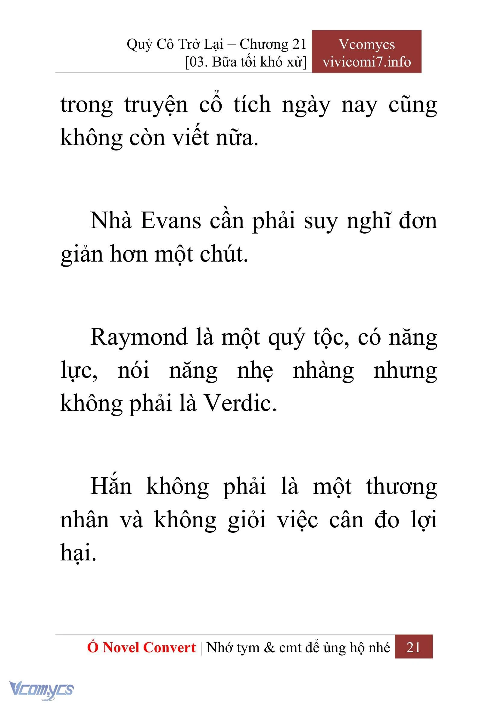 [Novel] Quý Cô Trở Lại Chapter  21 - 23
