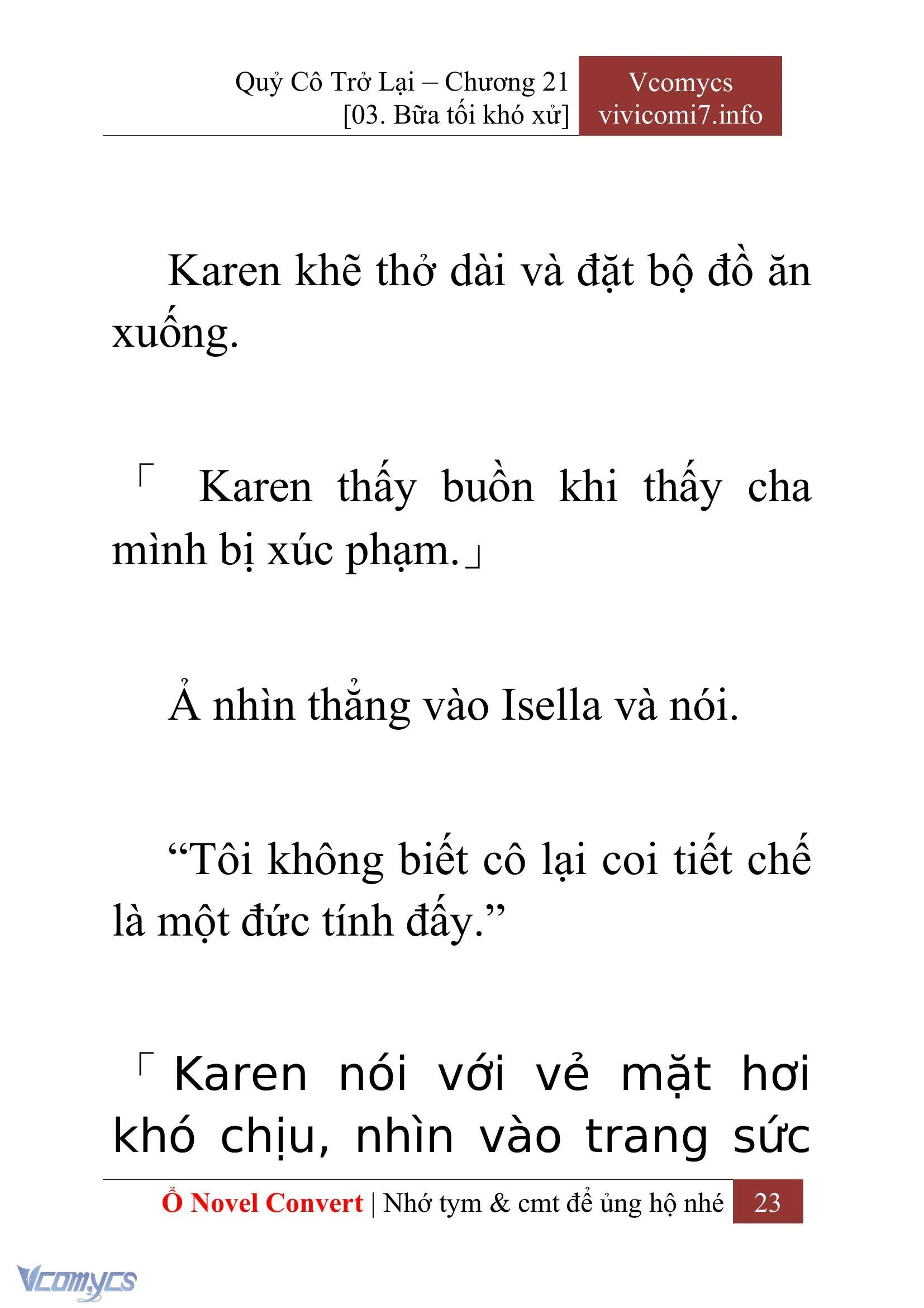 [Novel] Quý Cô Trở Lại Chapter  21 - 25