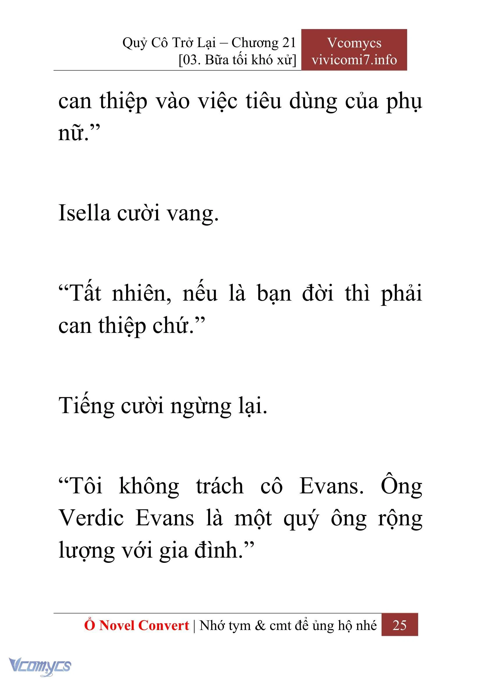 [Novel] Quý Cô Trở Lại Chapter  21 - 27