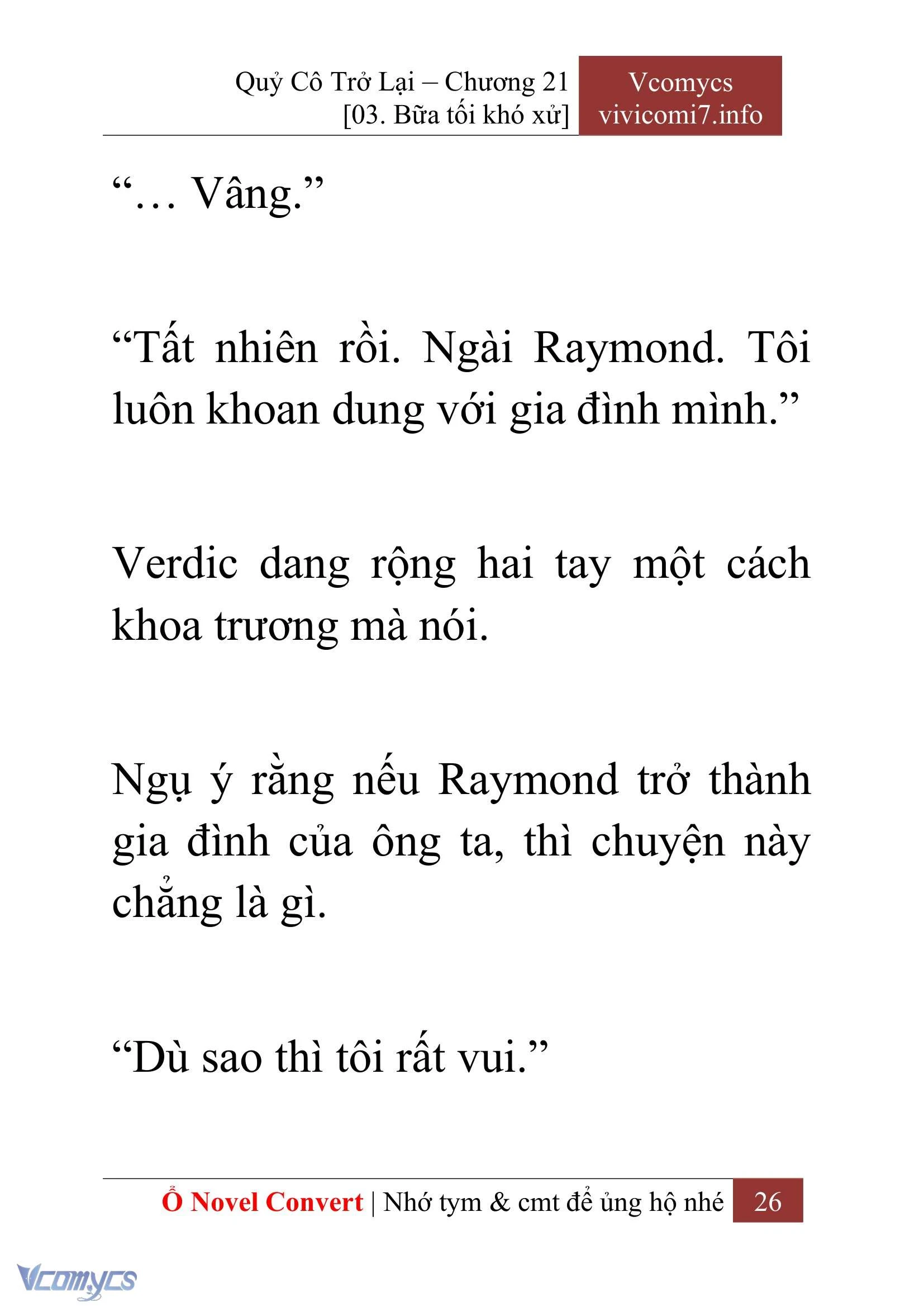 [Novel] Quý Cô Trở Lại Chapter  21 - 28