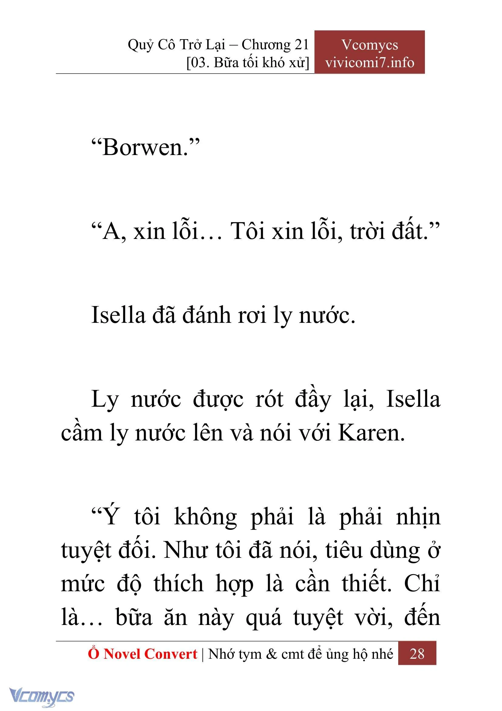 [Novel] Quý Cô Trở Lại Chapter  21 - 30