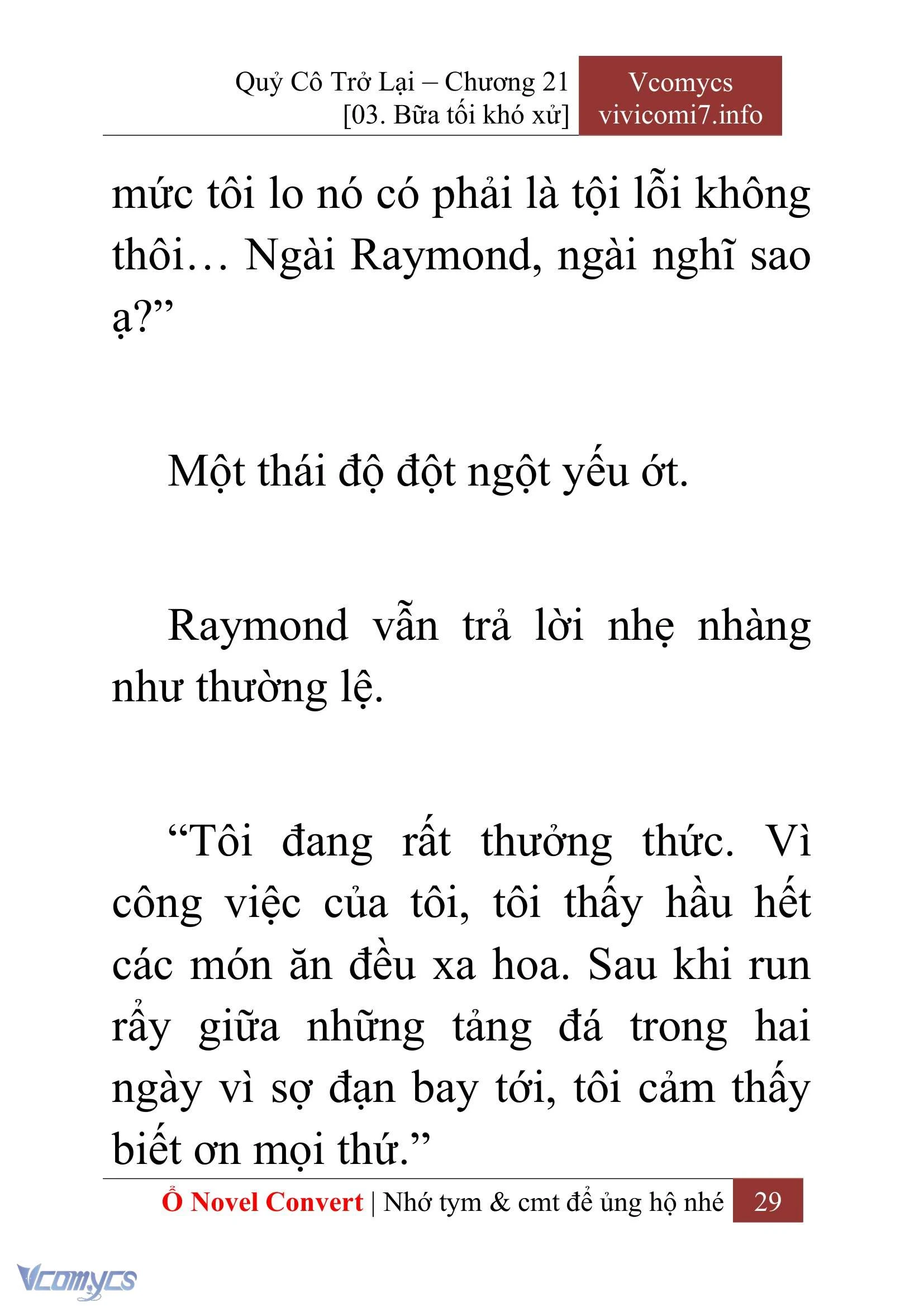 [Novel] Quý Cô Trở Lại Chapter  21 - 31