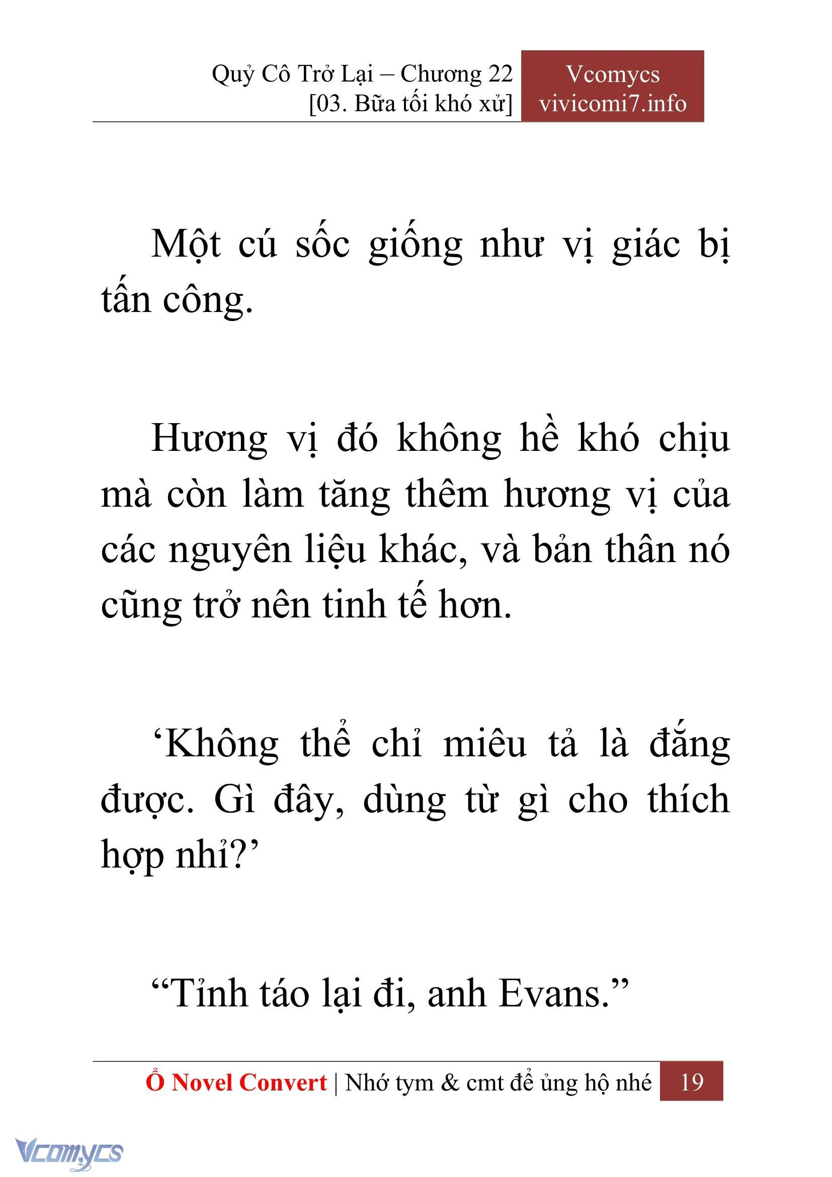 [Novel] Quý Cô Trở Lại Chapter  22 - 21