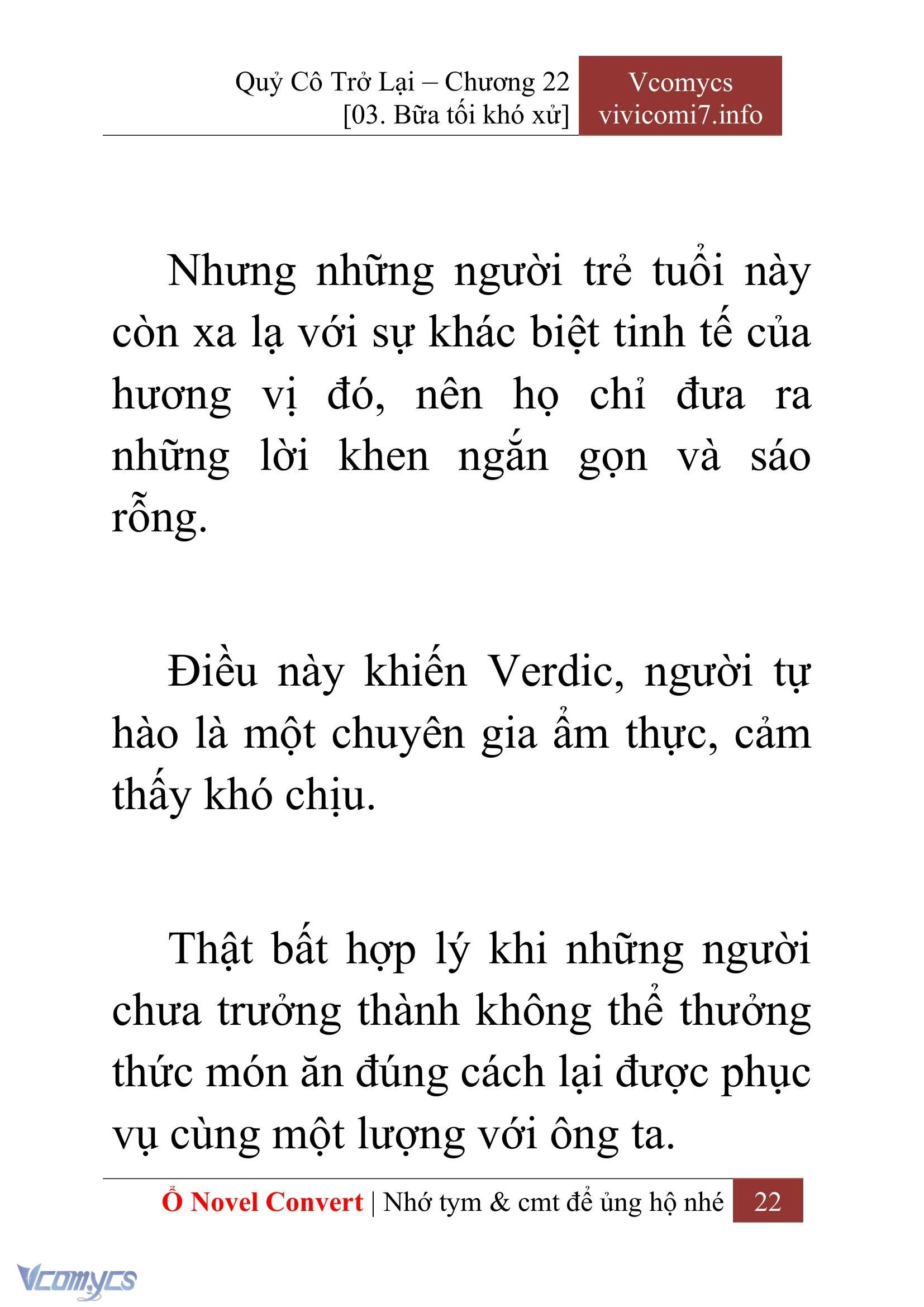 [Novel] Quý Cô Trở Lại Chapter  22 - 24