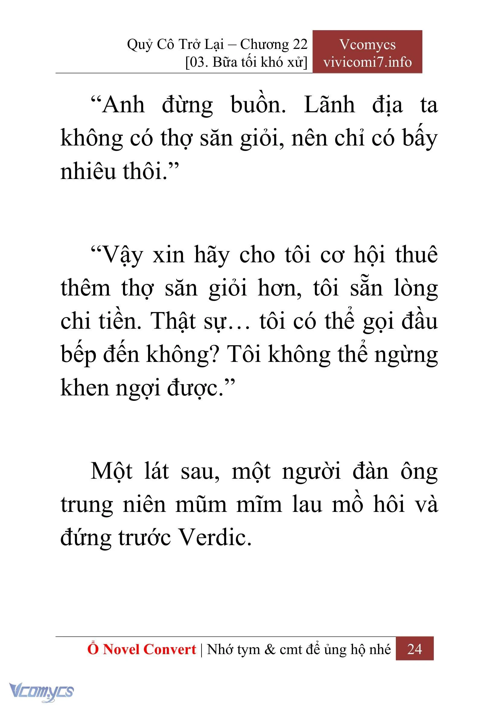[Novel] Quý Cô Trở Lại Chapter  22 - 26