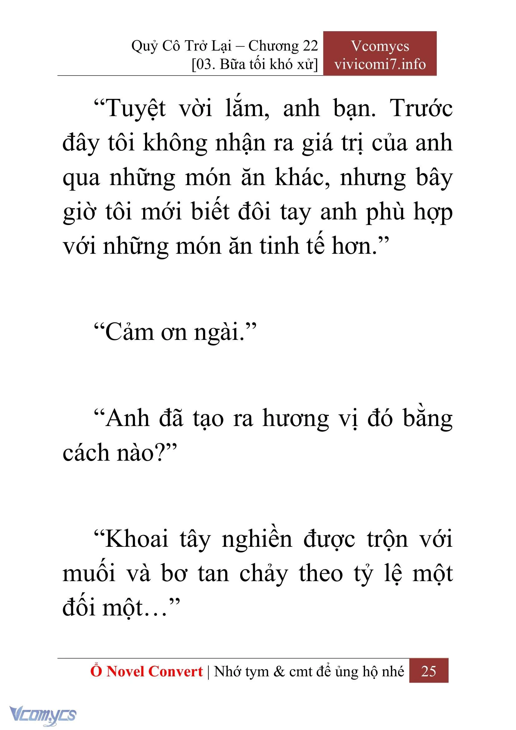 [Novel] Quý Cô Trở Lại Chapter  22 - 27