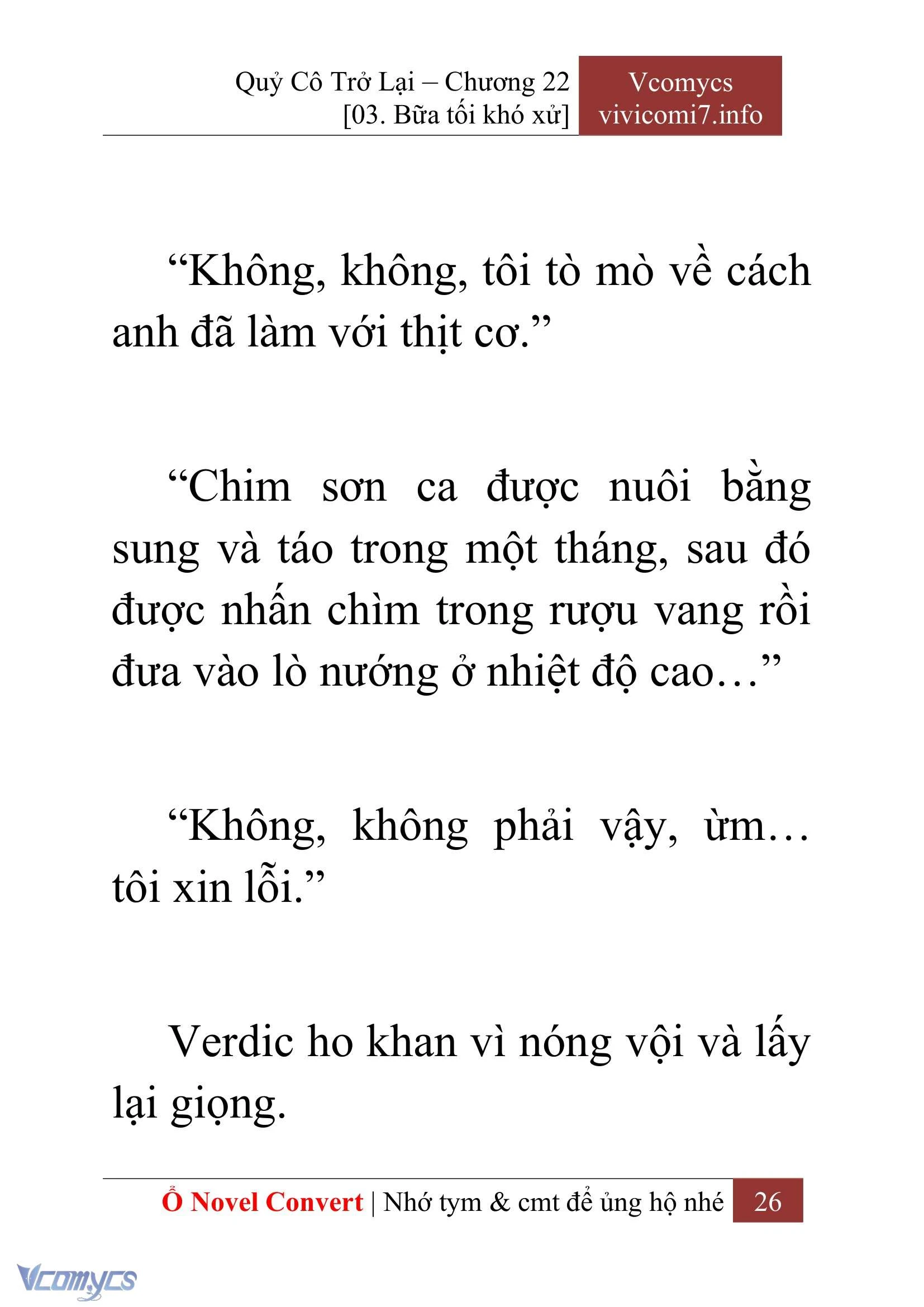 [Novel] Quý Cô Trở Lại Chapter  22 - 28