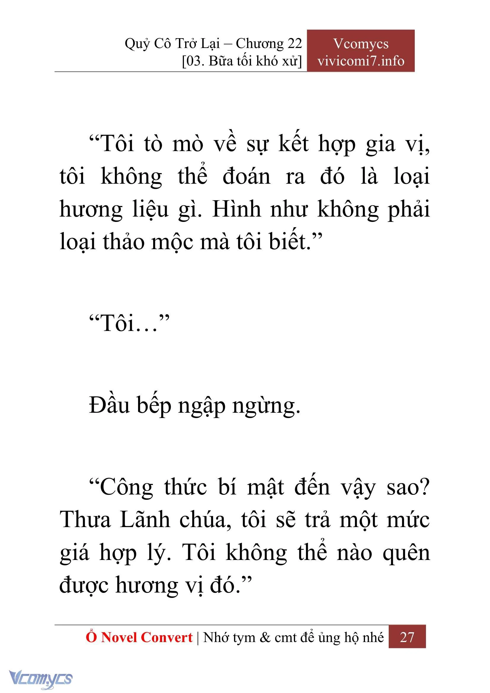 [Novel] Quý Cô Trở Lại Chapter  22 - 29