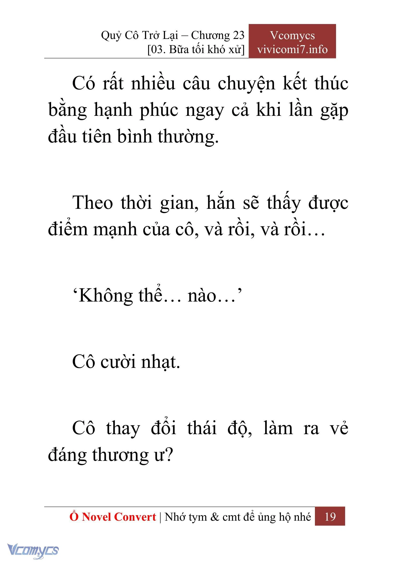 [Novel] Quý Cô Trở Lại Chapter  23 - 21