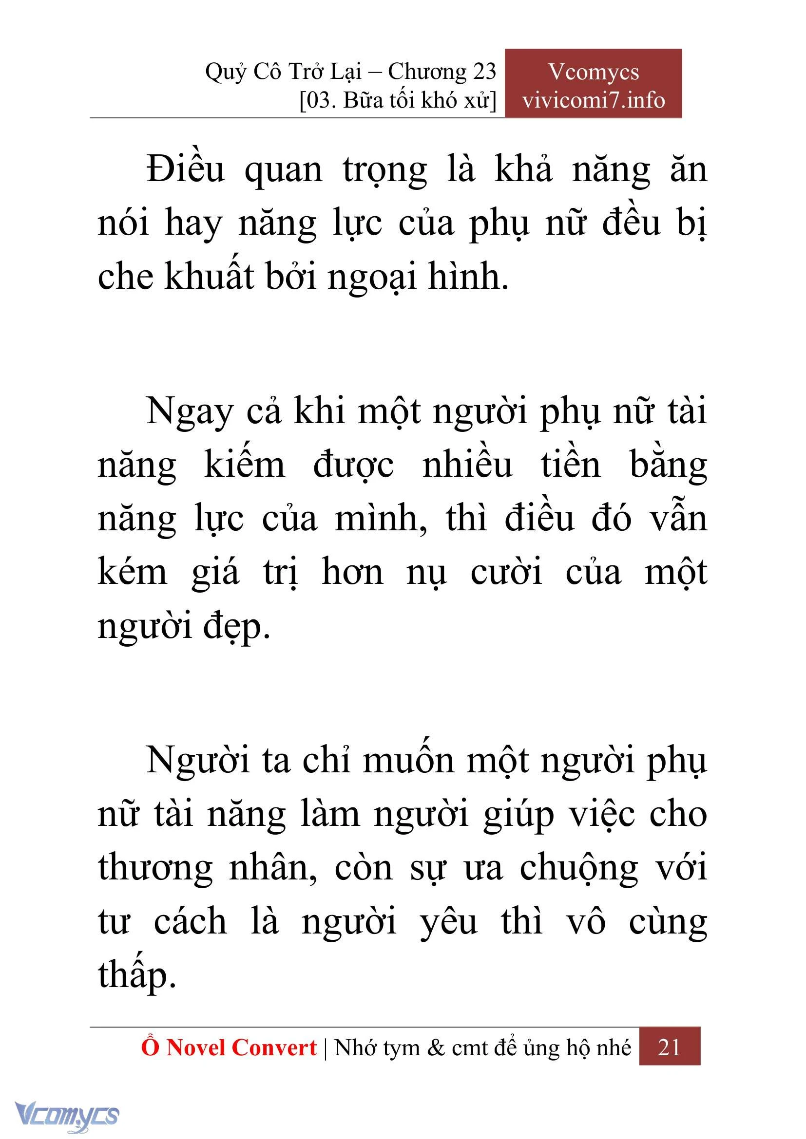 [Novel] Quý Cô Trở Lại Chapter  23 - 23