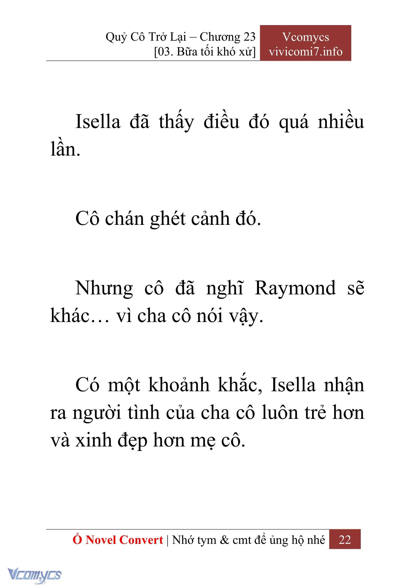 [Novel] Quý Cô Trở Lại Chapter  23 - 24