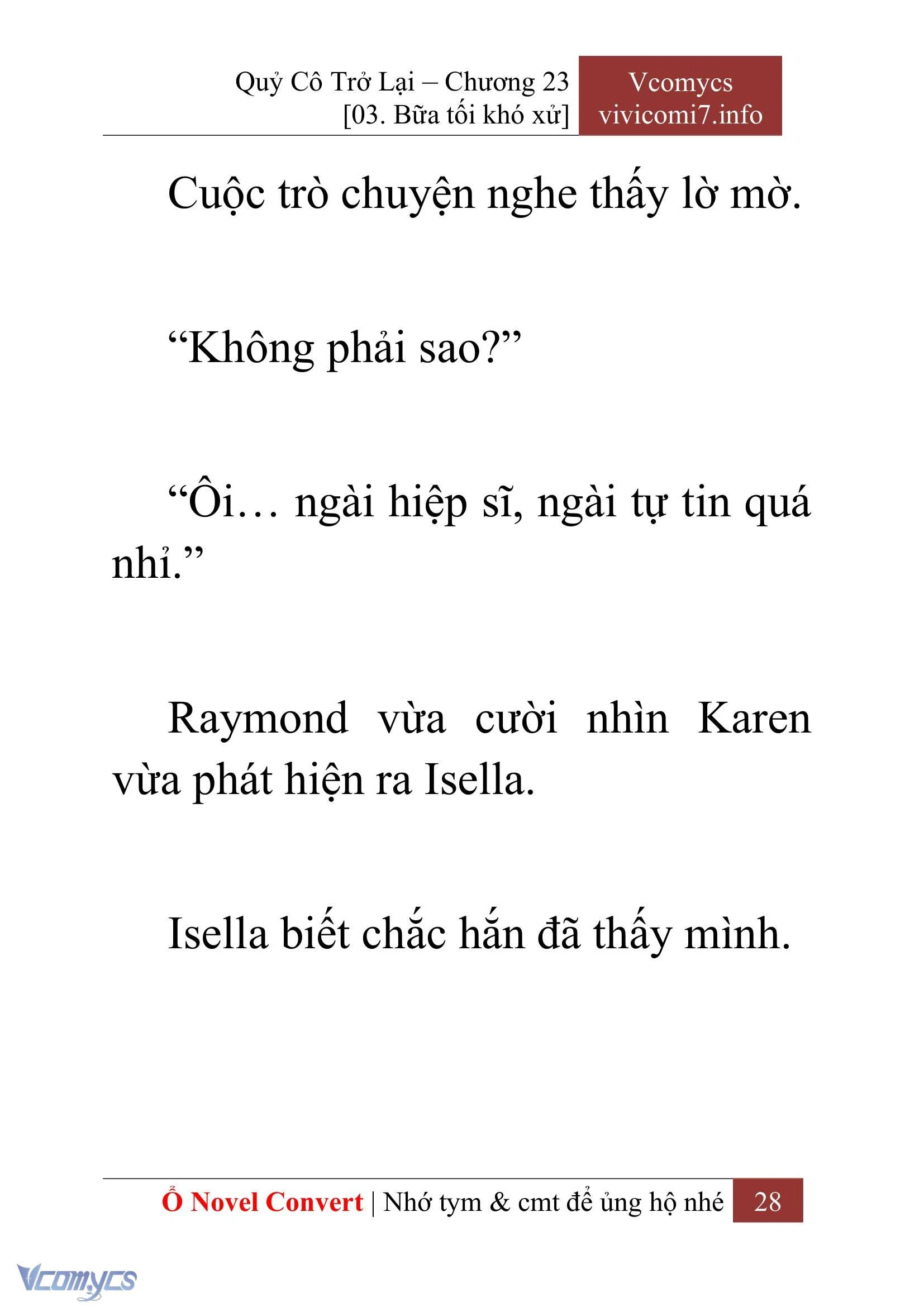 [Novel] Quý Cô Trở Lại Chapter  23 - 30