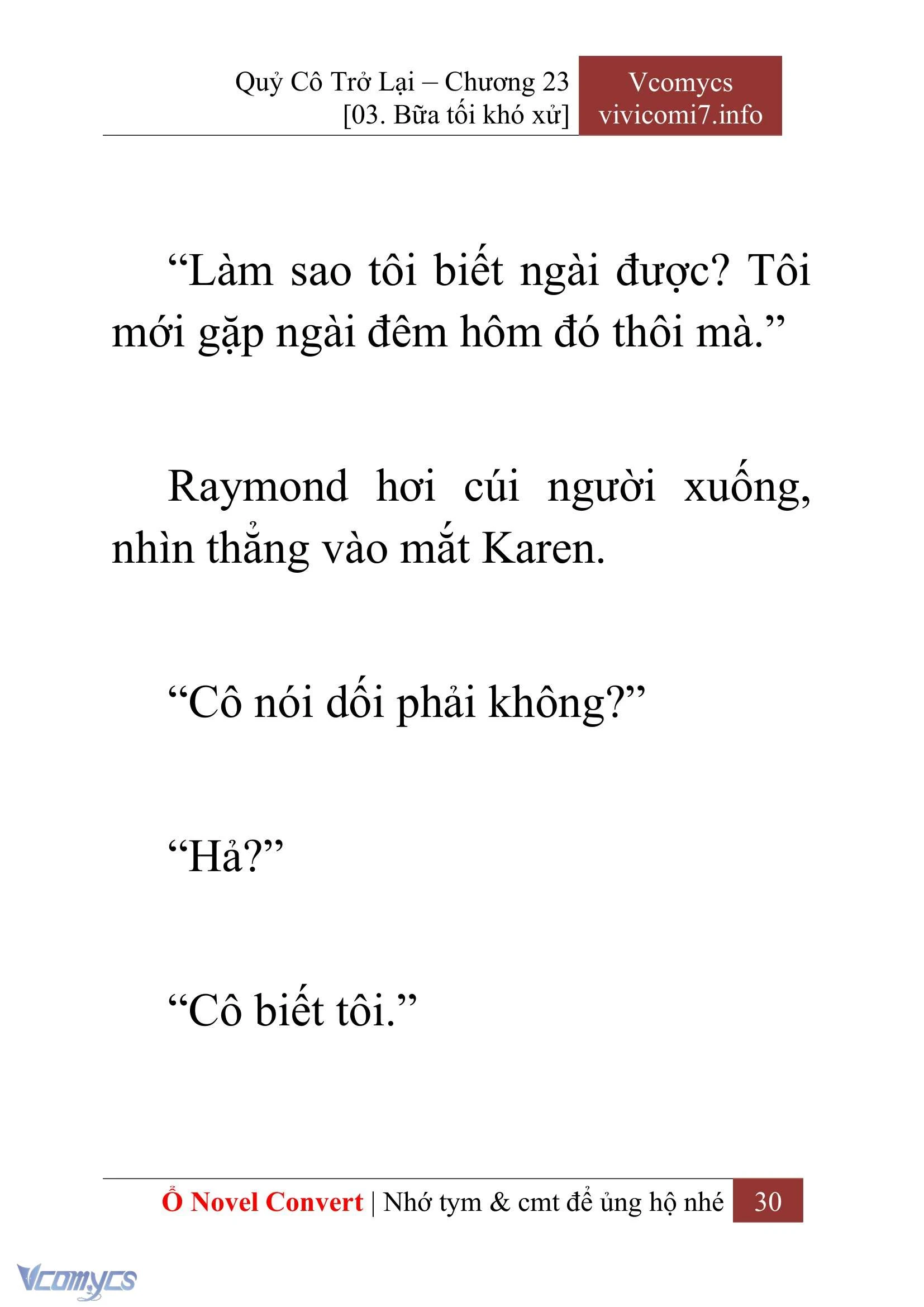 [Novel] Quý Cô Trở Lại Chapter  23 - 32